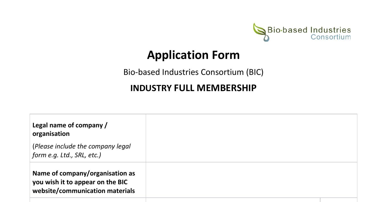 BIC Full Member Application Form 2023 Docx DocDroid