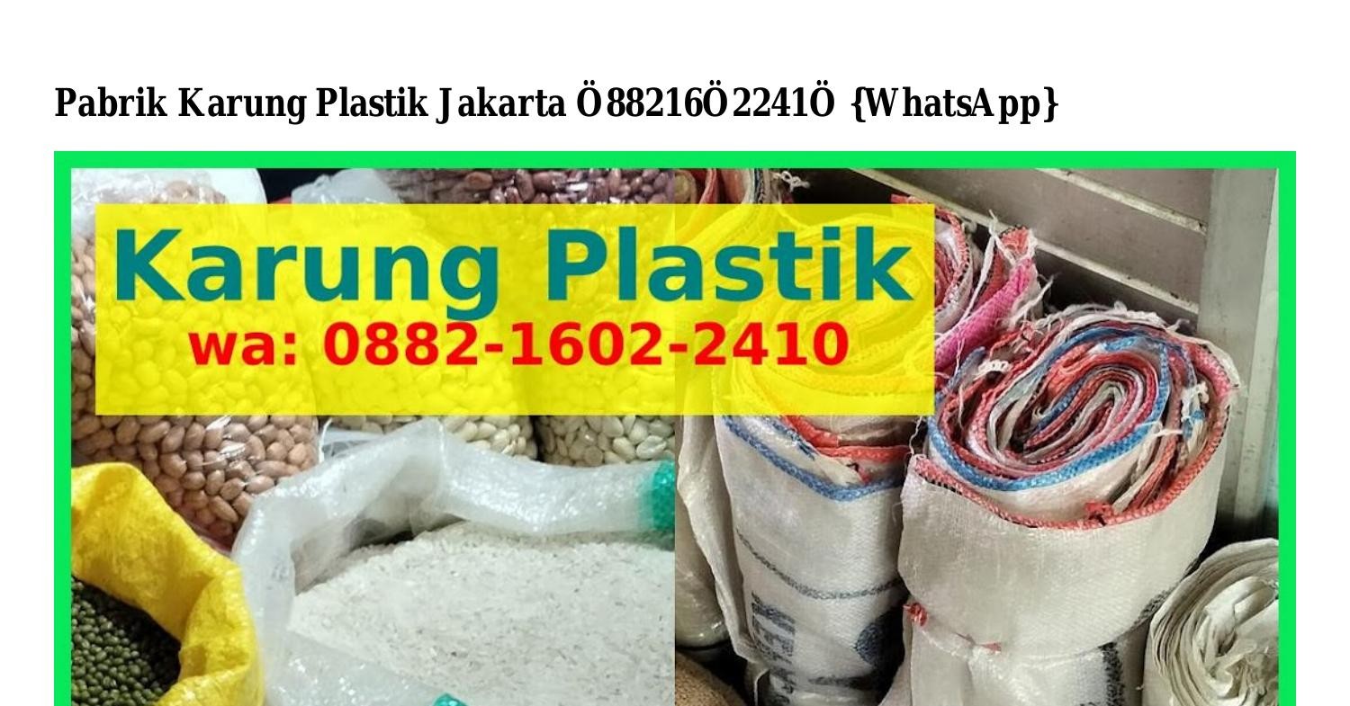 Pabrik Karung Plastik Jakarta Pdf DocDroid