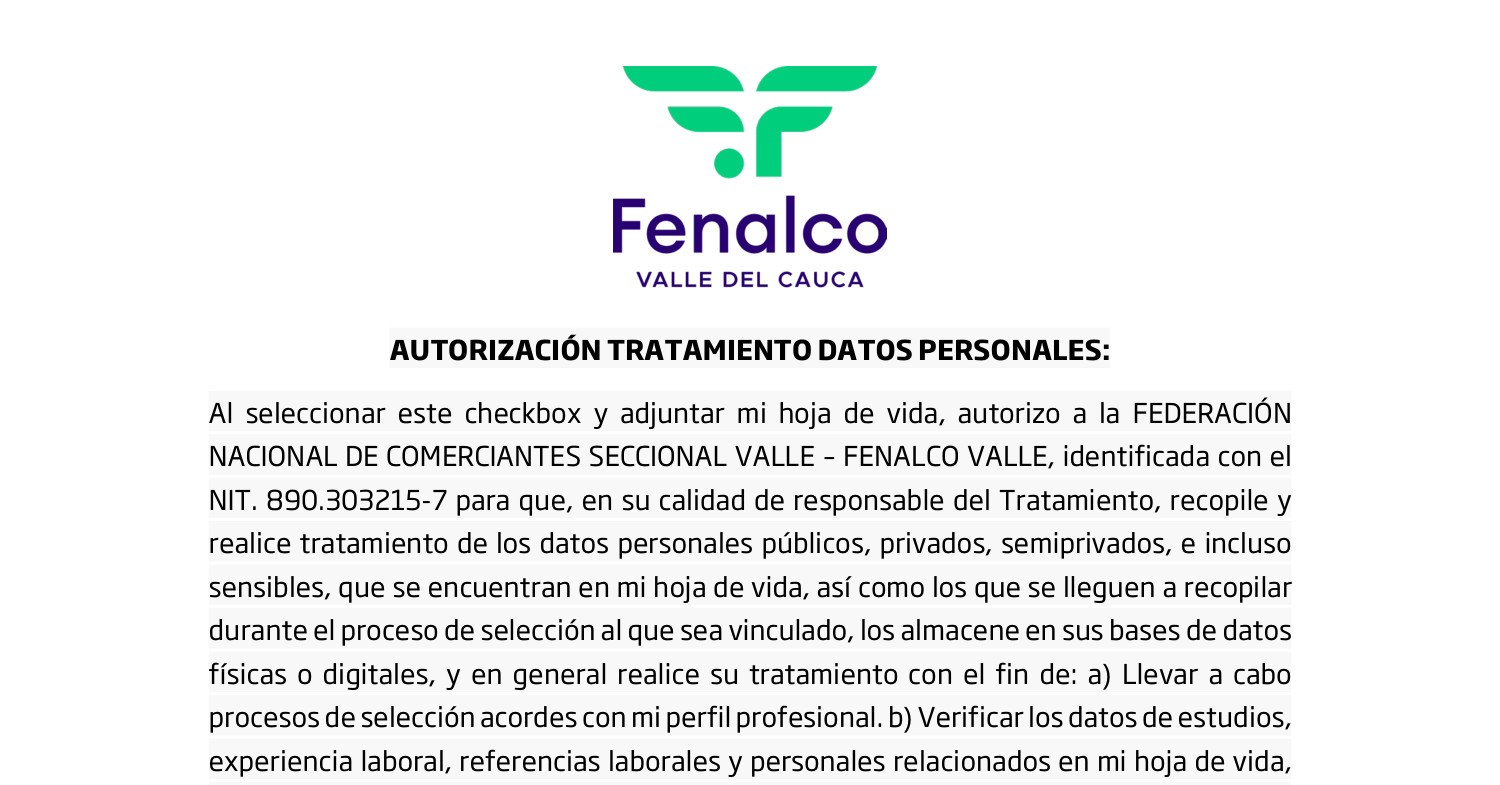 AUTORIZACIÓN TRATAMIENTO DE DATOS PERSONALES pdf DocDroid