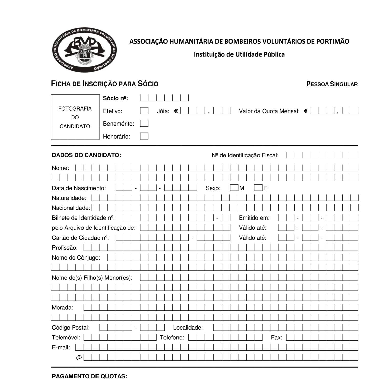 Ficha De Inscri O Para S Cio Pessoa Singular Pdf Docdroid