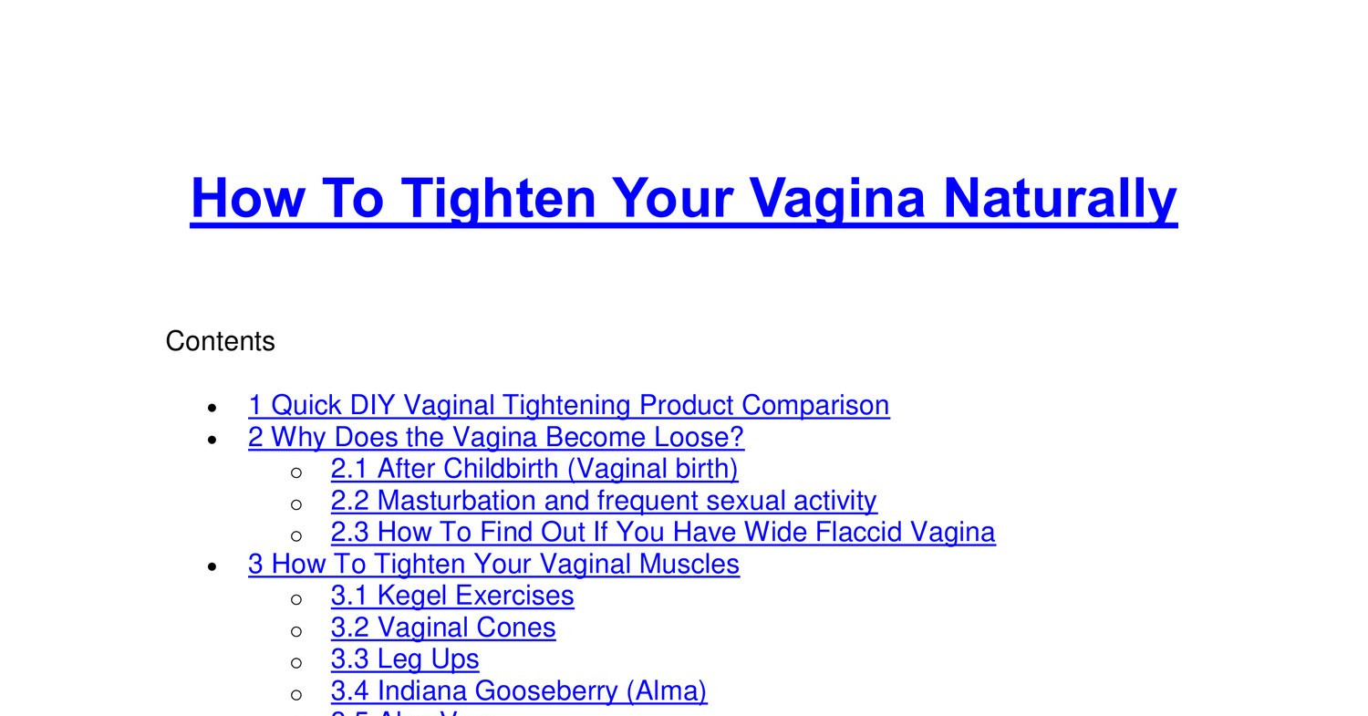 How To Tighten Loose Vagina Naturally Ways Pdf Docdroid