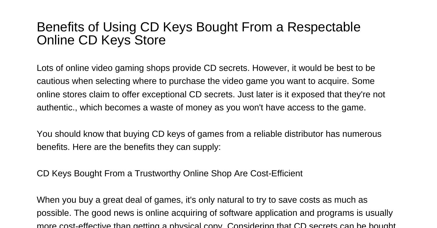 benefits-of-using-cd-keys-bought-from-a-