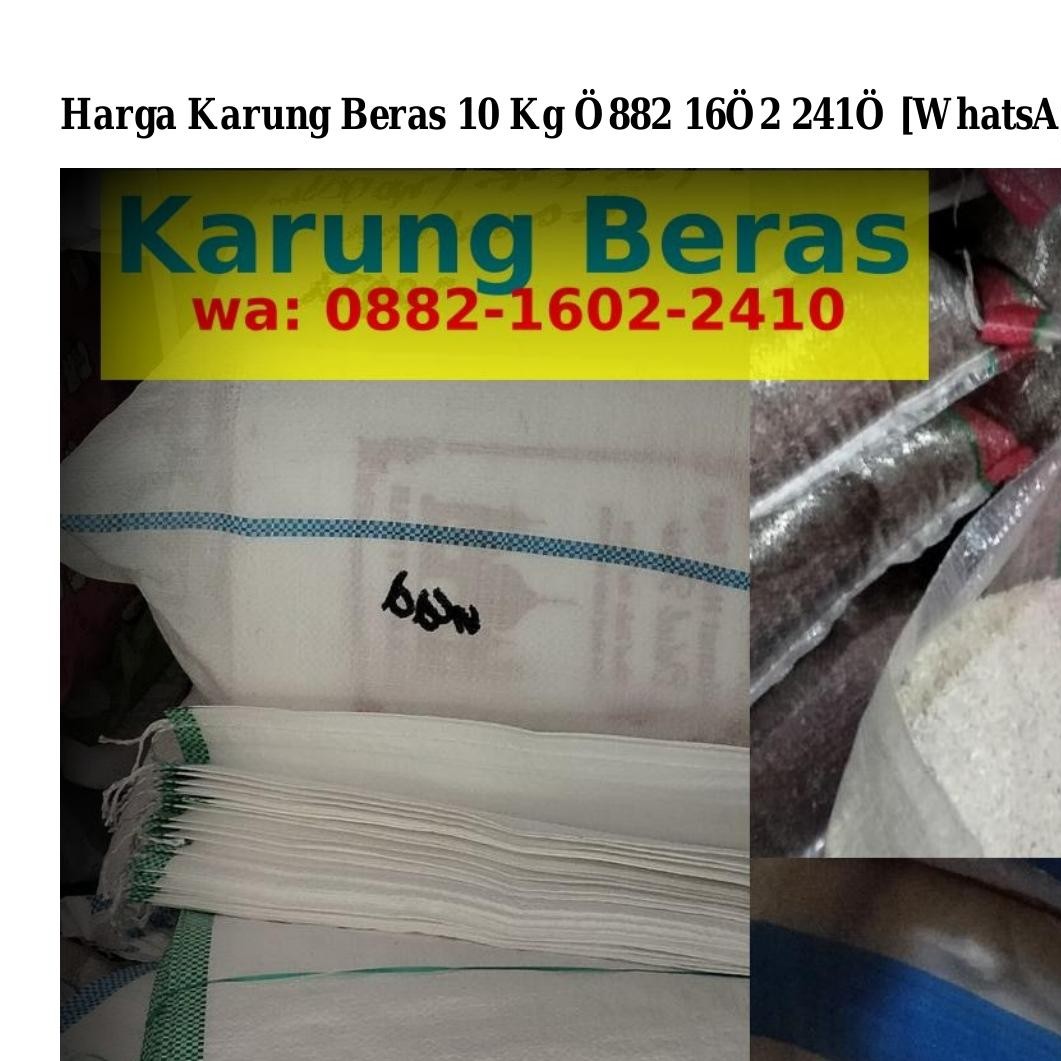 Harga Karung Beras Kg Pdf Docdroid