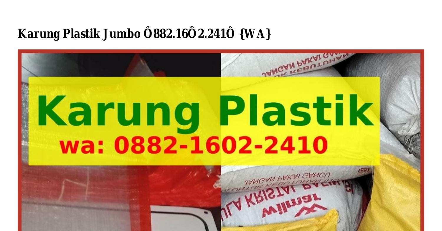 Karung Plastik Jumbo Pdf Docdroid