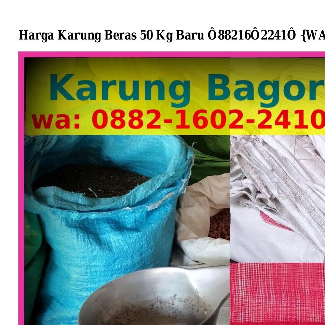 Harga Karung Beras Kg Baru Pdf Docdroid