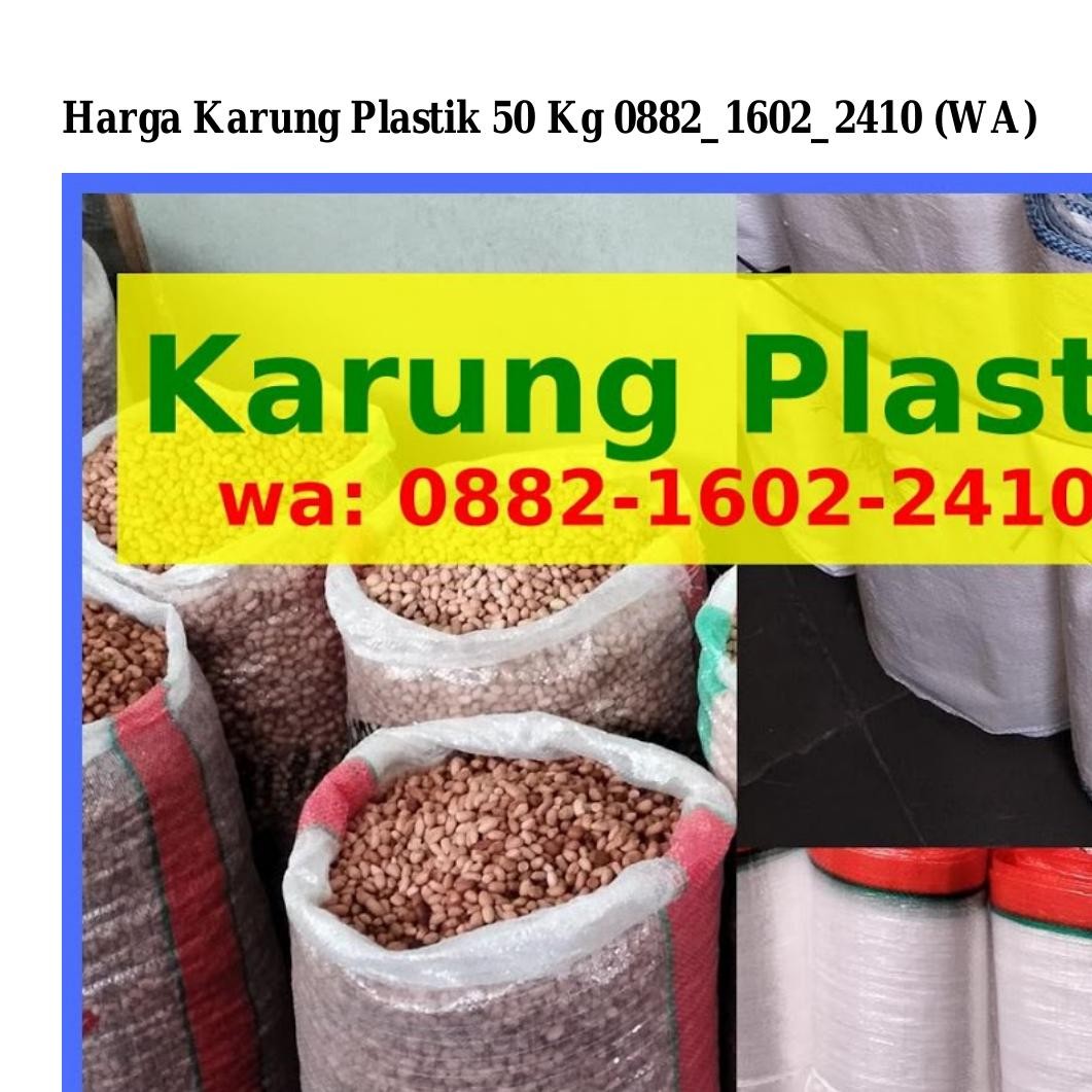 Harga Karung Plastik Kg Pdf Docdroid