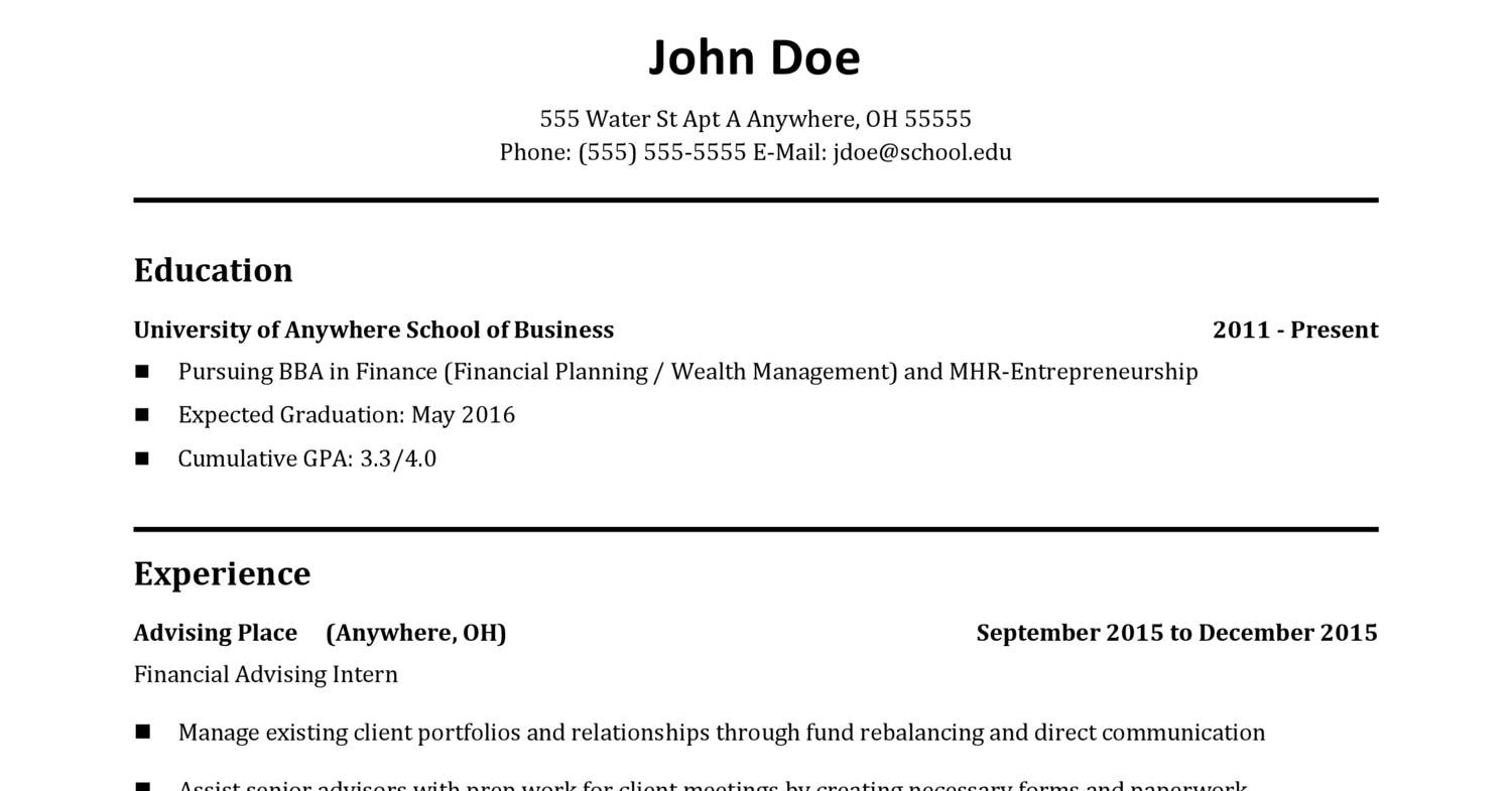 John Doe Resume Docx Docdroid