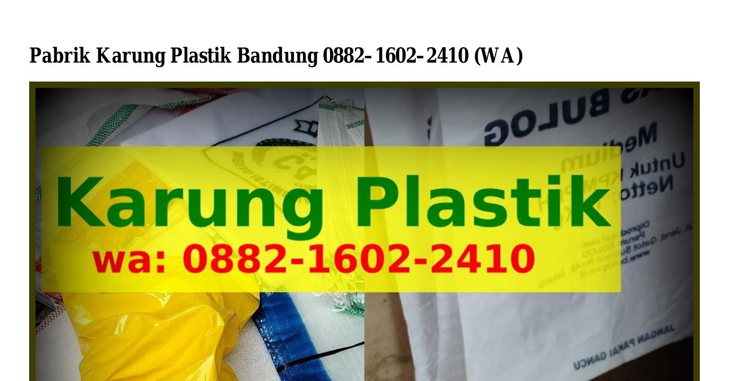 Pabrik Karung Plastik Bandung Pdf Docdroid