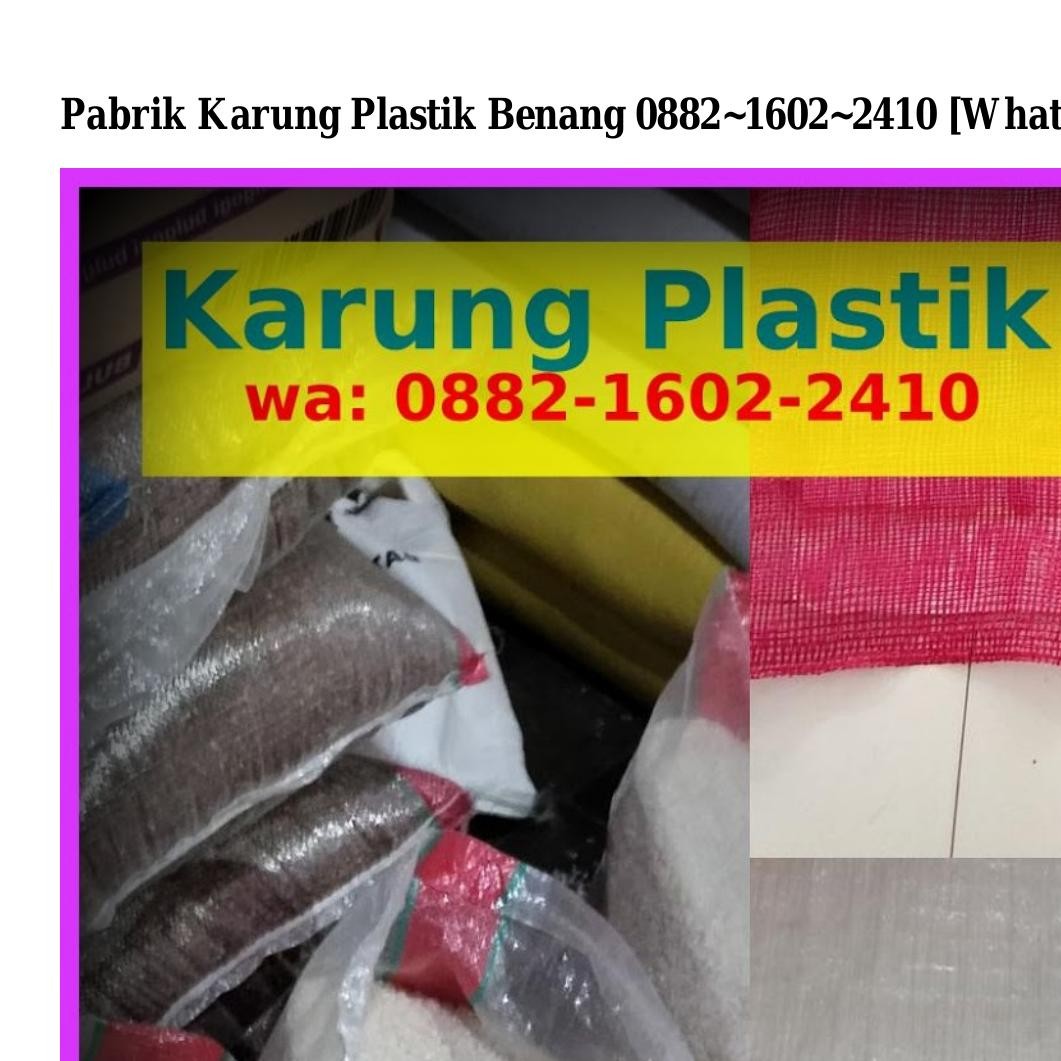 Pabrik Karung Plastik Benang Pdf Docdroid