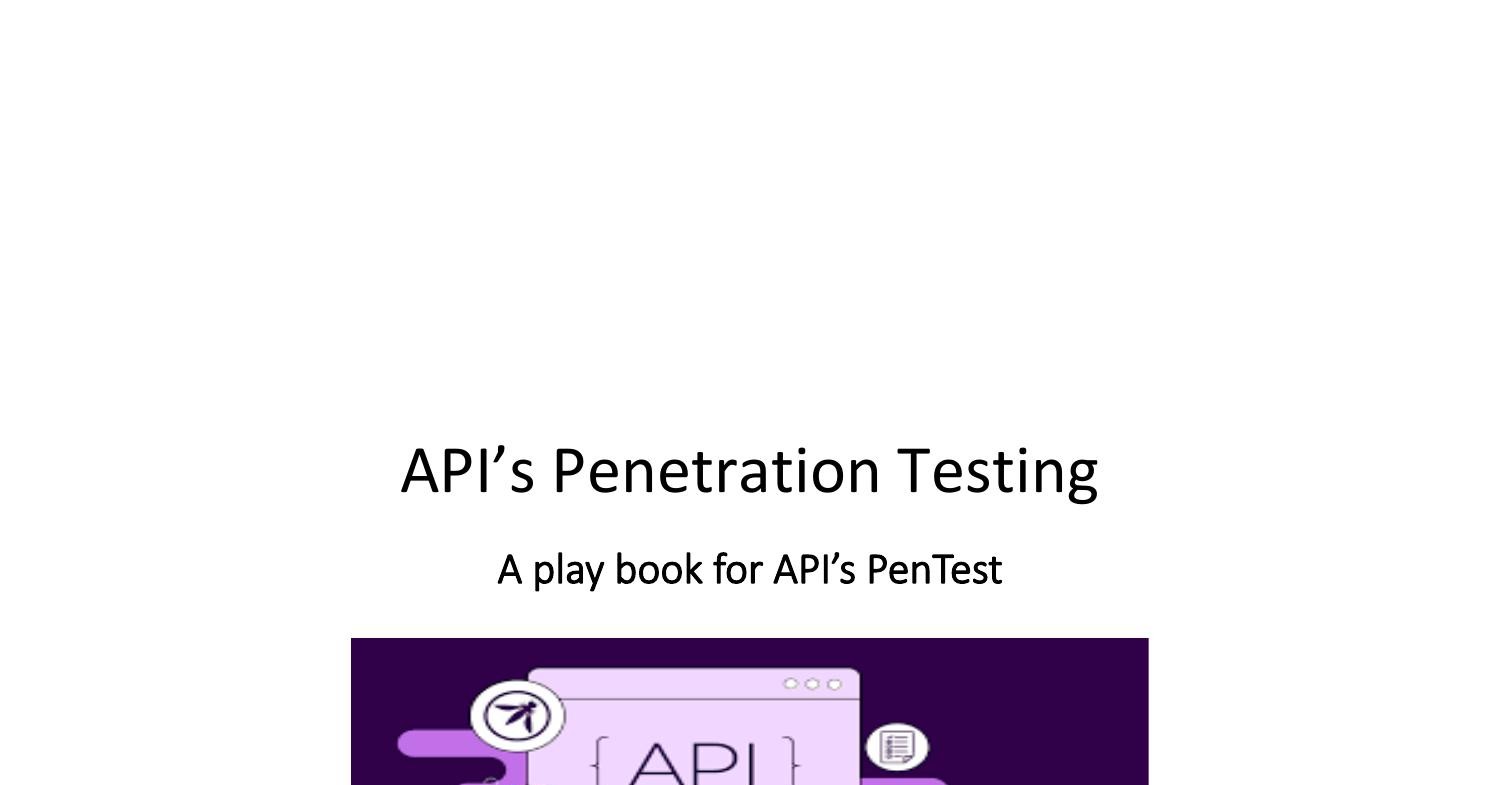 Api Penetration Testing Playbook Pdf Docdroid