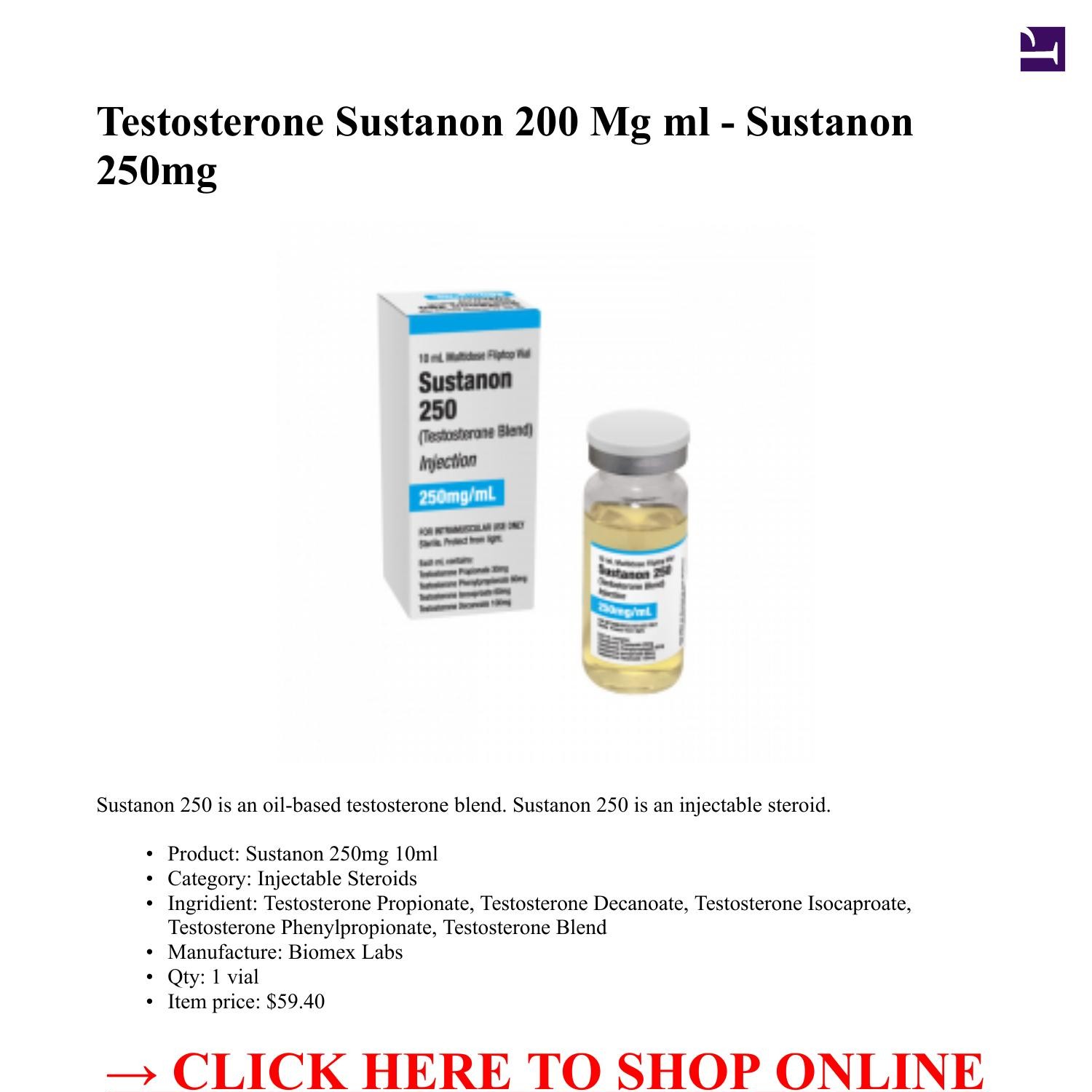 Testosterone Sustanon 200 Mg Ml Sustanon 250mg 1 Vial 10ml Pdf DocDroid