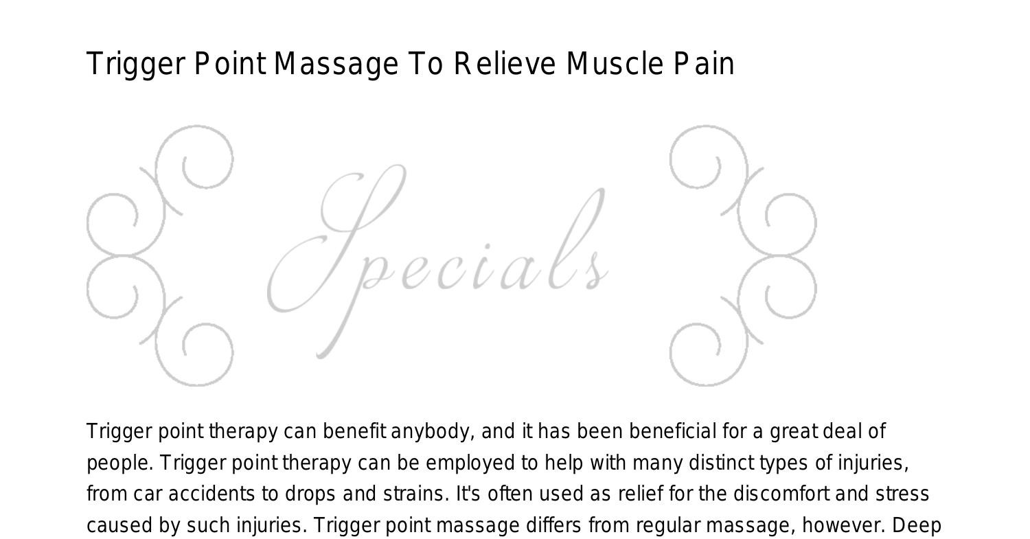 Trigger Point Massage To Ease Muscle Painyaemp Pdf Pdf DocDroid