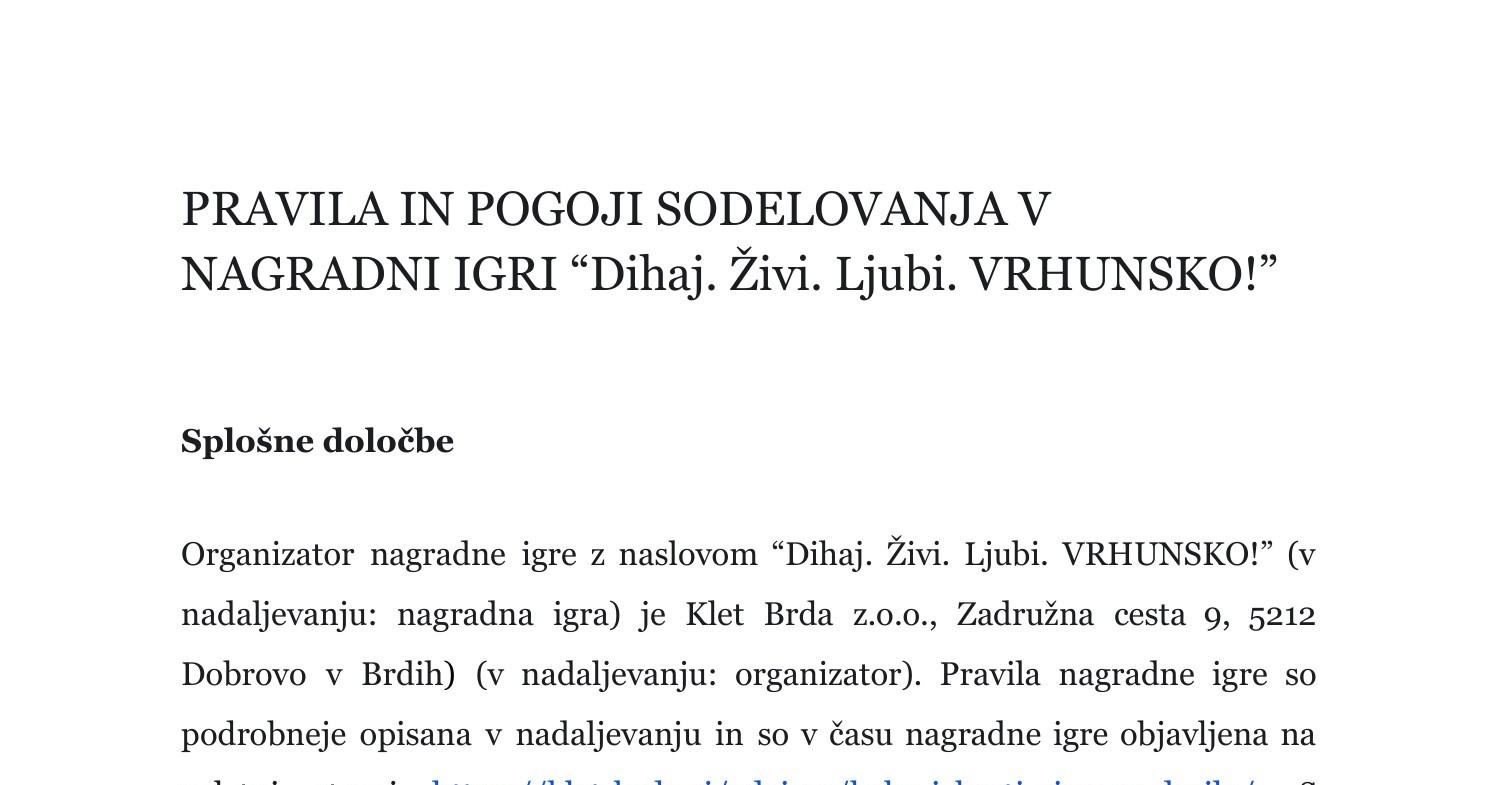 Pravila In Pogoji Sodelovanja V Nagradni Igri Dihaj Ivi Ljubi