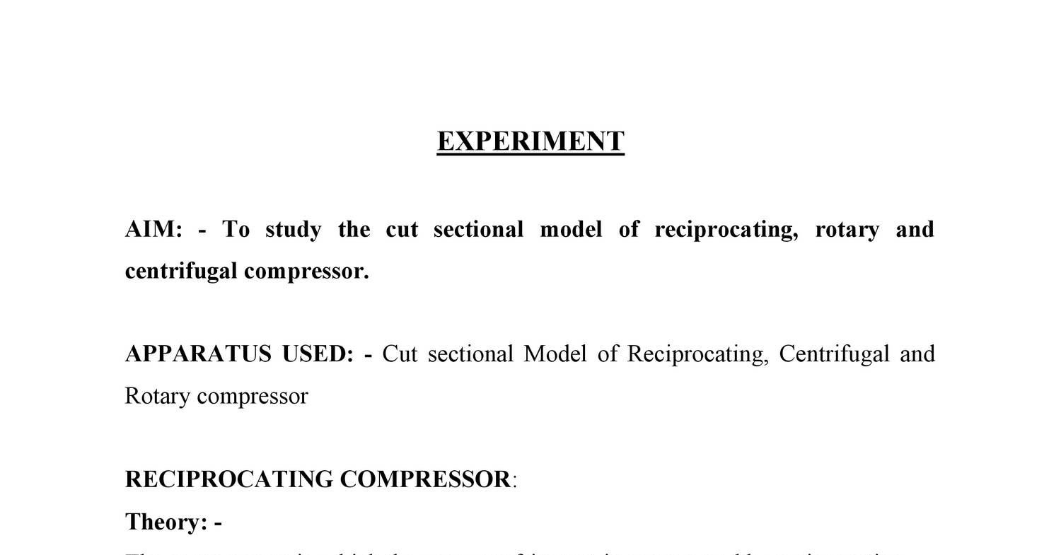 Mech Study Rotary Compressor Vs Reciprocating Compressor Hot Sex