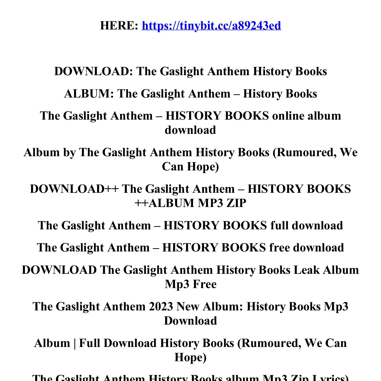 The Gaslight Anthem History Books Mp Album Pdf Docdroid