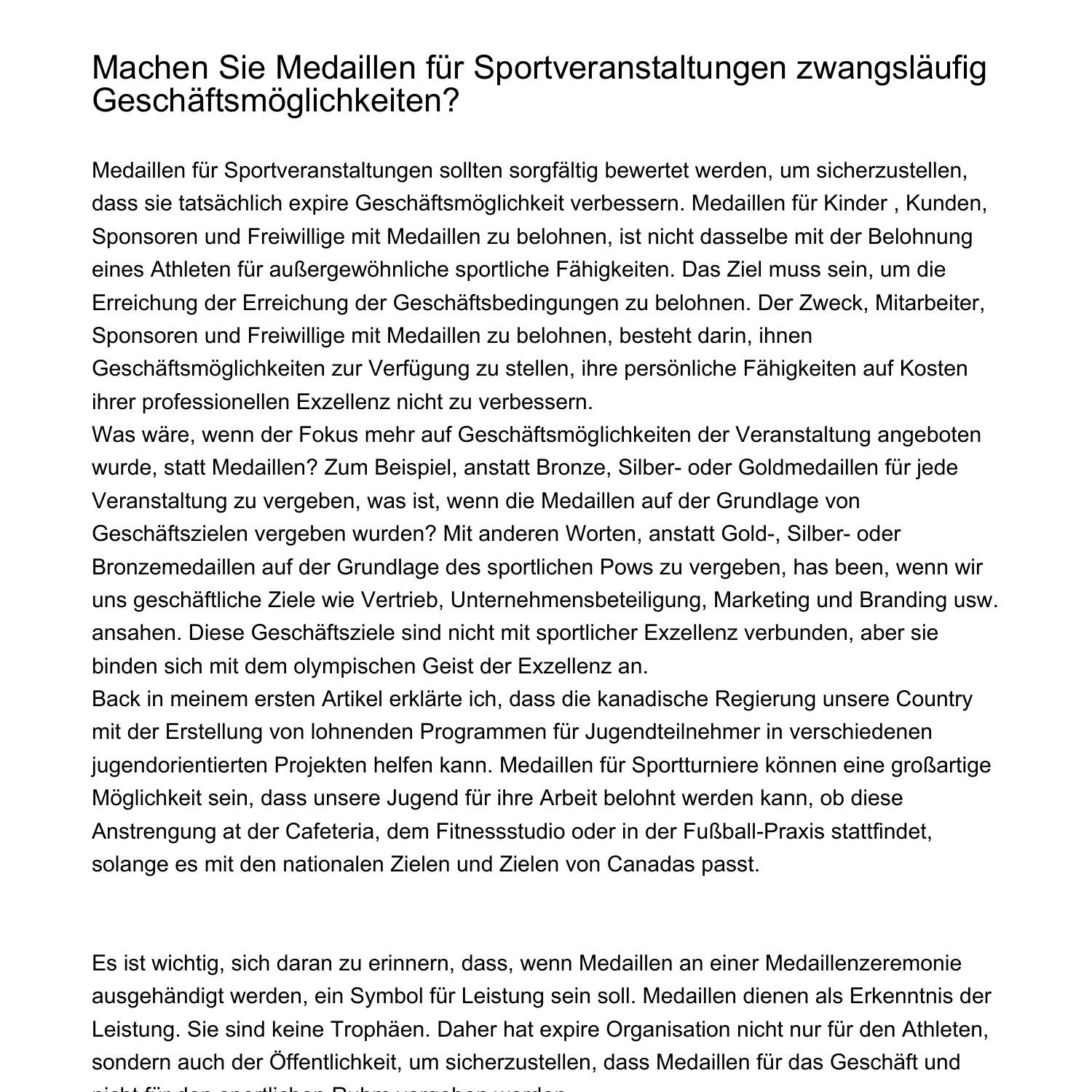 Machen Sie Medaillen für Sportveranstaltungen zwangsläufig