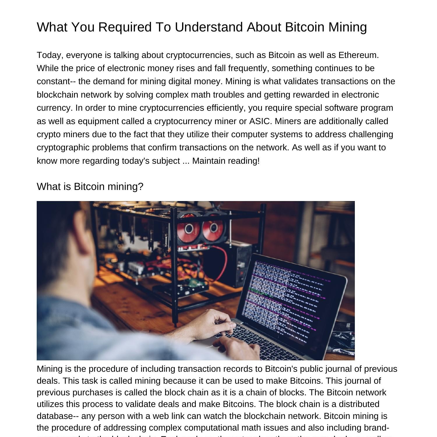 What You Required To Know About Bitcoin Miningdrbbt Pdf Pdf Docdroid