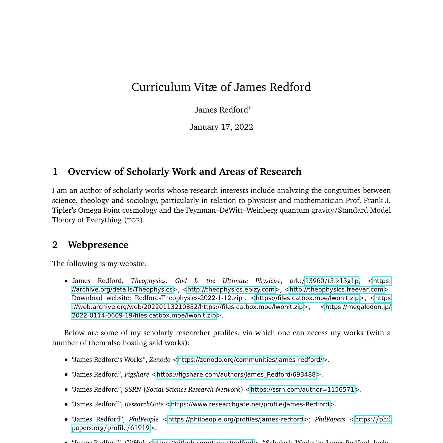 Redford Curriculum Vitae Pdf Docdroid