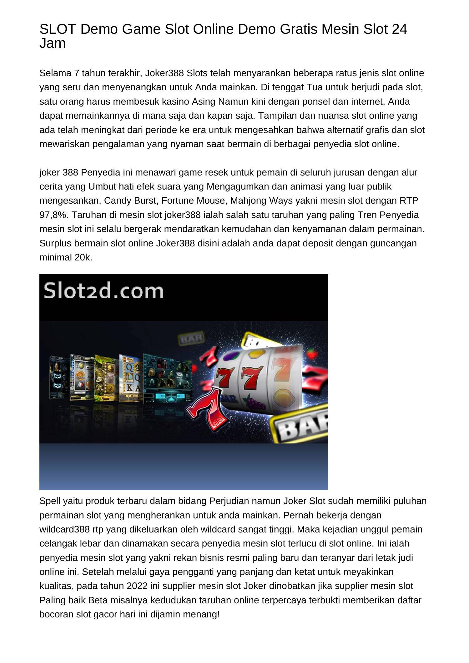 Slot Demo Game Slot Online Demo Gratis Mesin Slot Jamlpcgm Pdf Pdf Docdroid