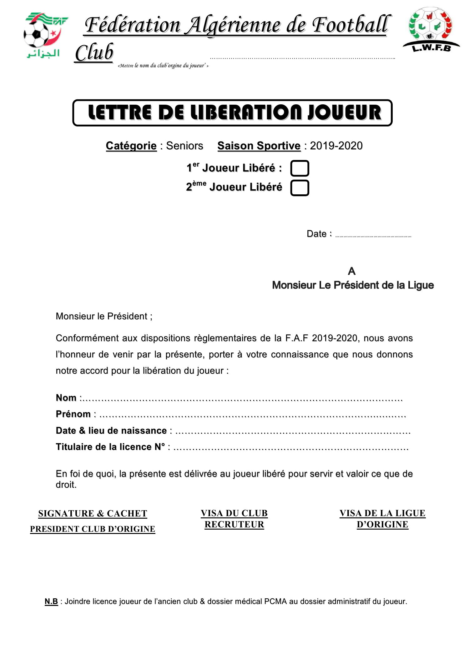 LETTRE DE LIBERATION JOUEUR.pdf | DocDroid