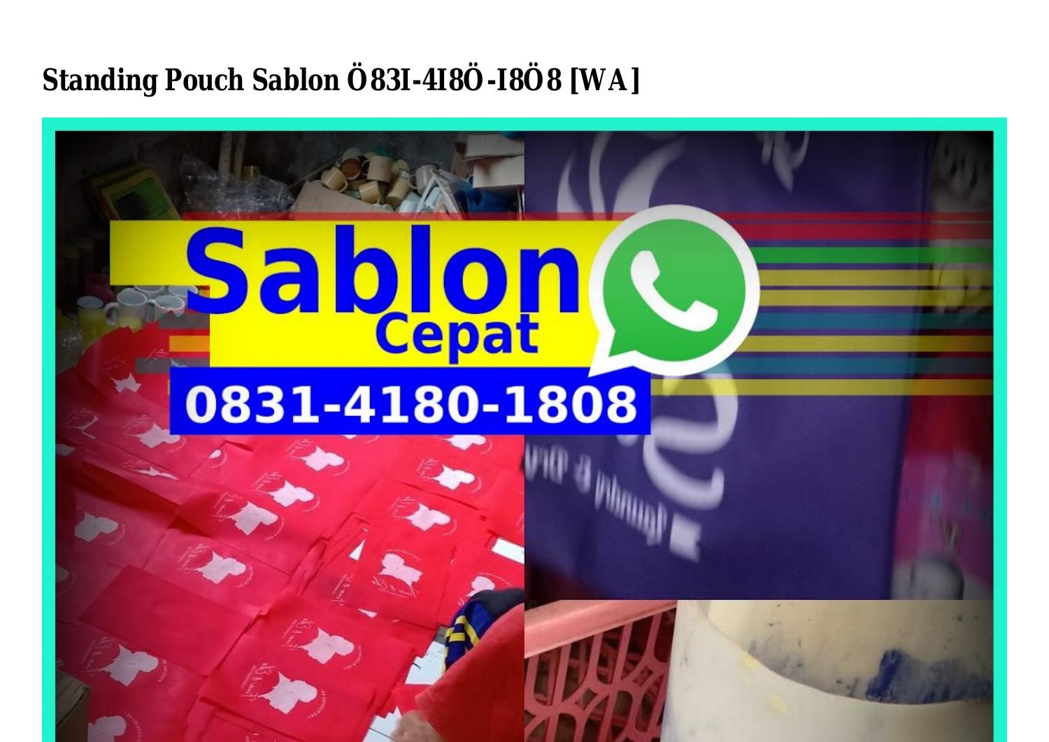 Standing Pouch Sablon Pdf DocDroid