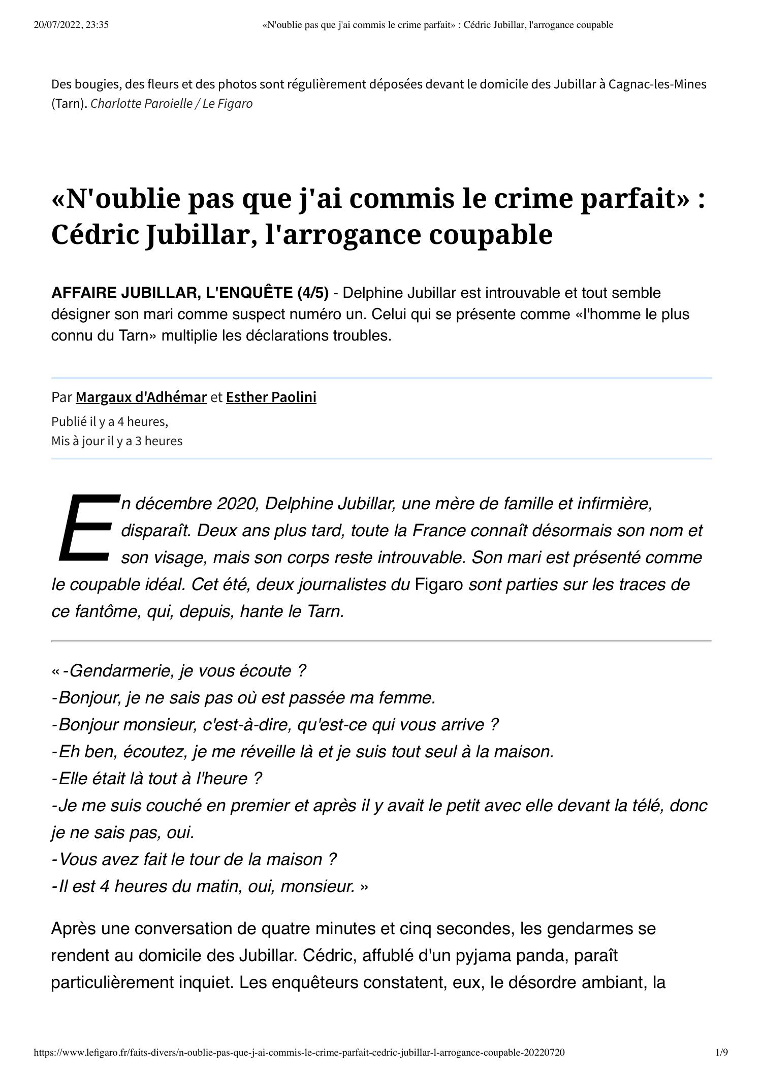 N Oublie Pas Que J Ai Commis Le Crime Parfait C Dric Jubillar L Arrogance Coupable Pdf