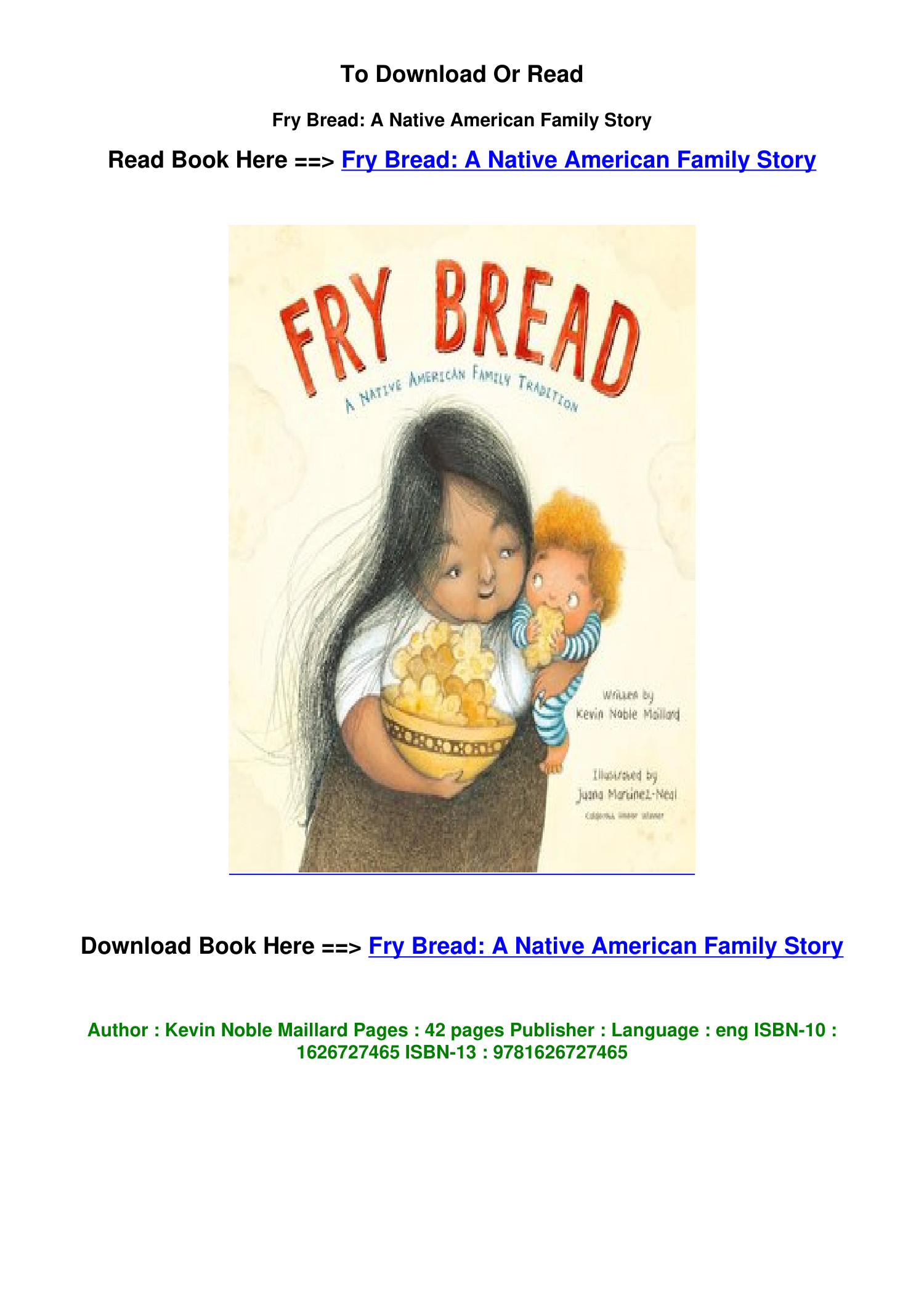 pdf download Fry Bread A Native American Family Story by Kevin Noble ...