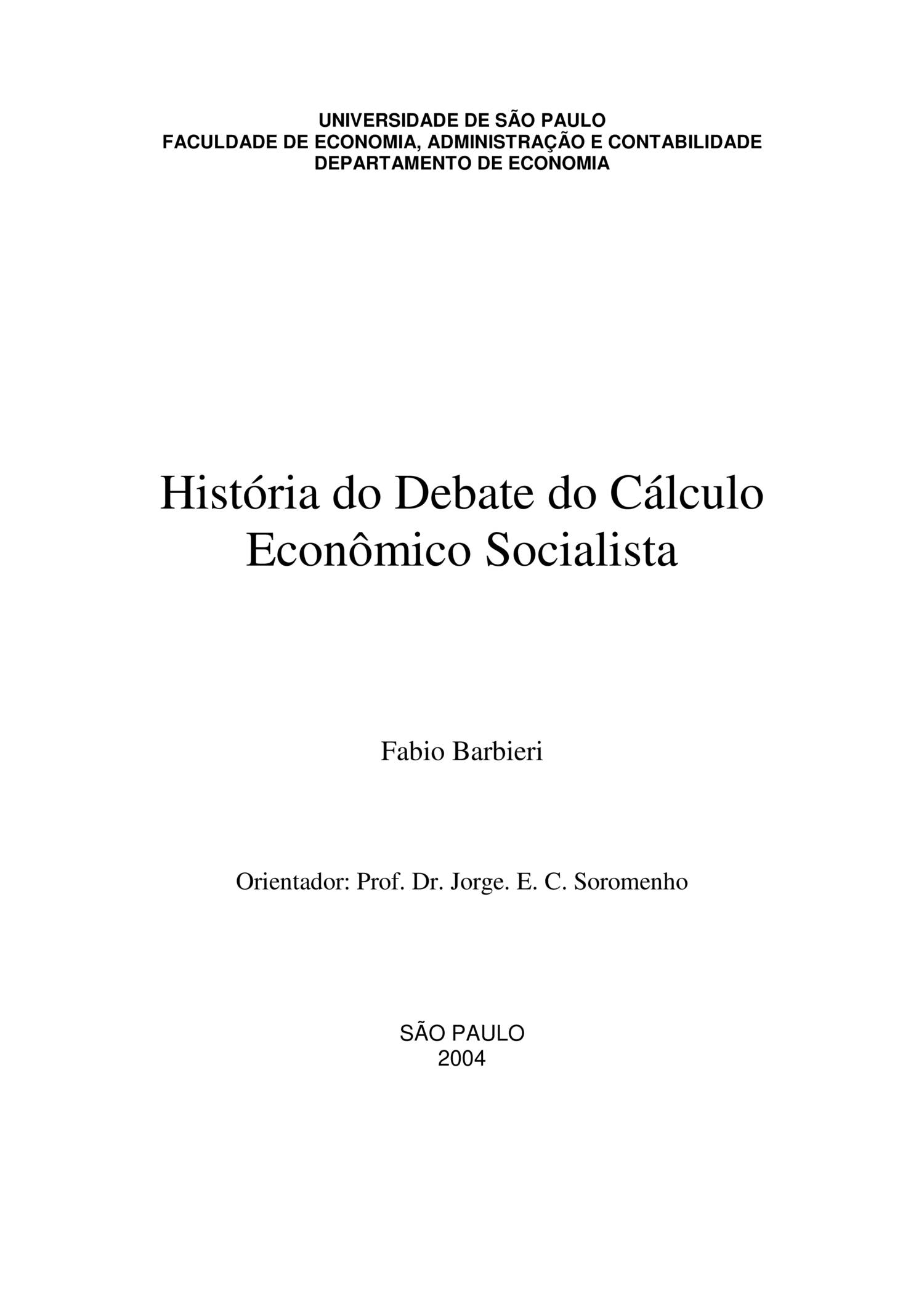 História Do Debate Do Cálculo Econômico Socialista.pdf | DocDroid