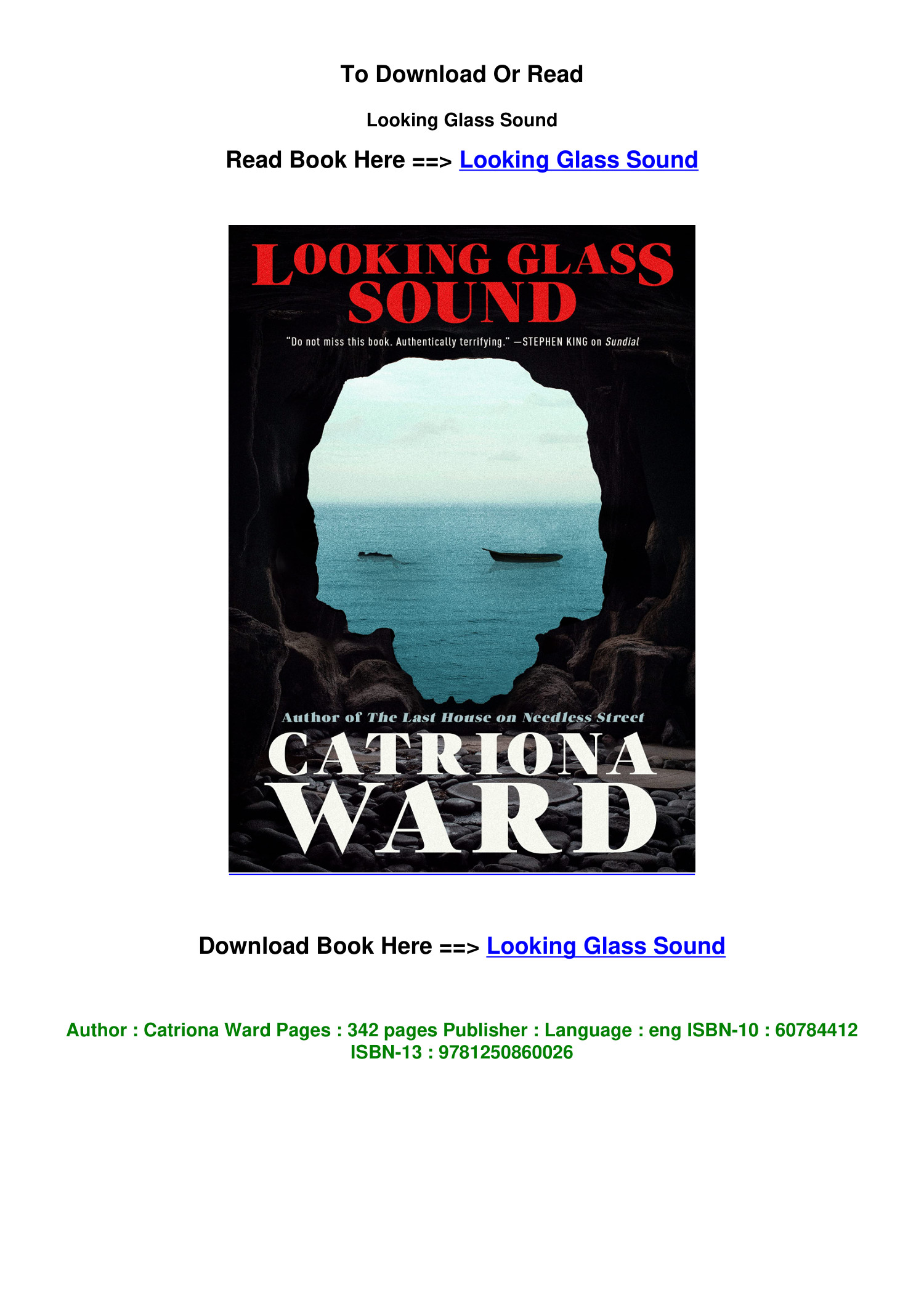 EPub DOWNLOAD Looking Glass Sound BY Catriona Ward.pdf | DocDroid