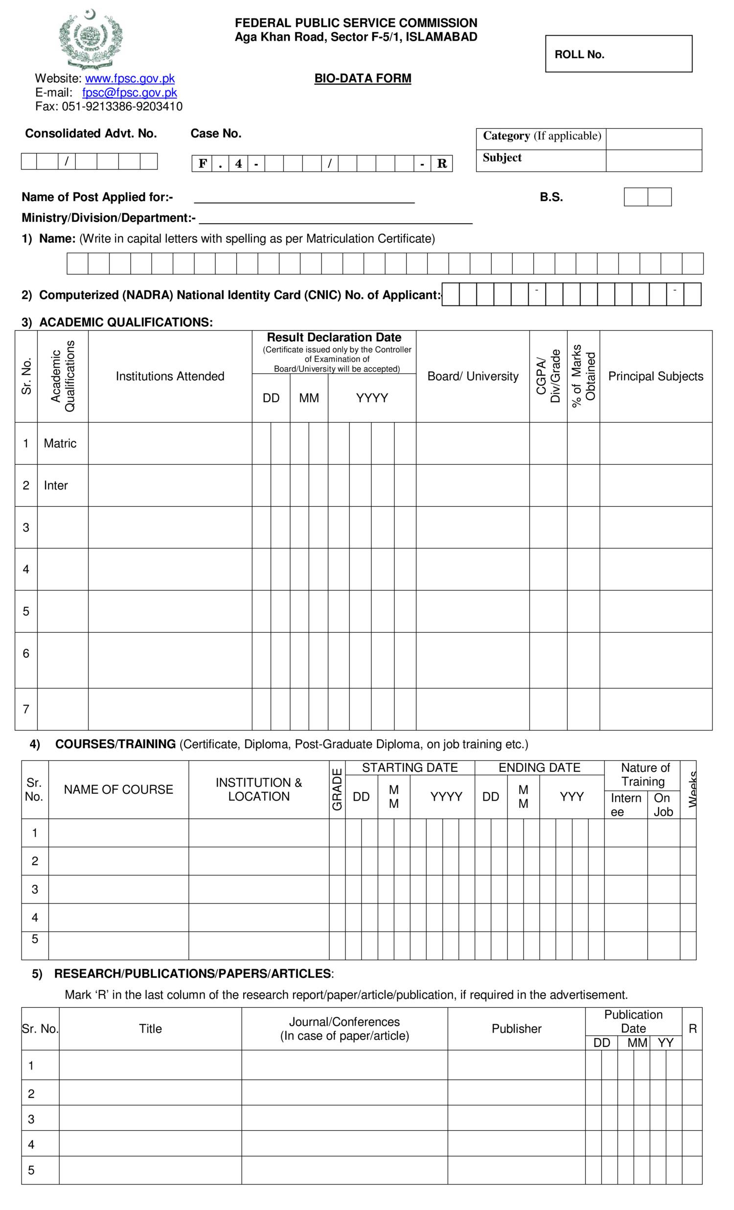 Gallery 4 Biodata Form Download Doc Biodata Format Biodata Format - Riset