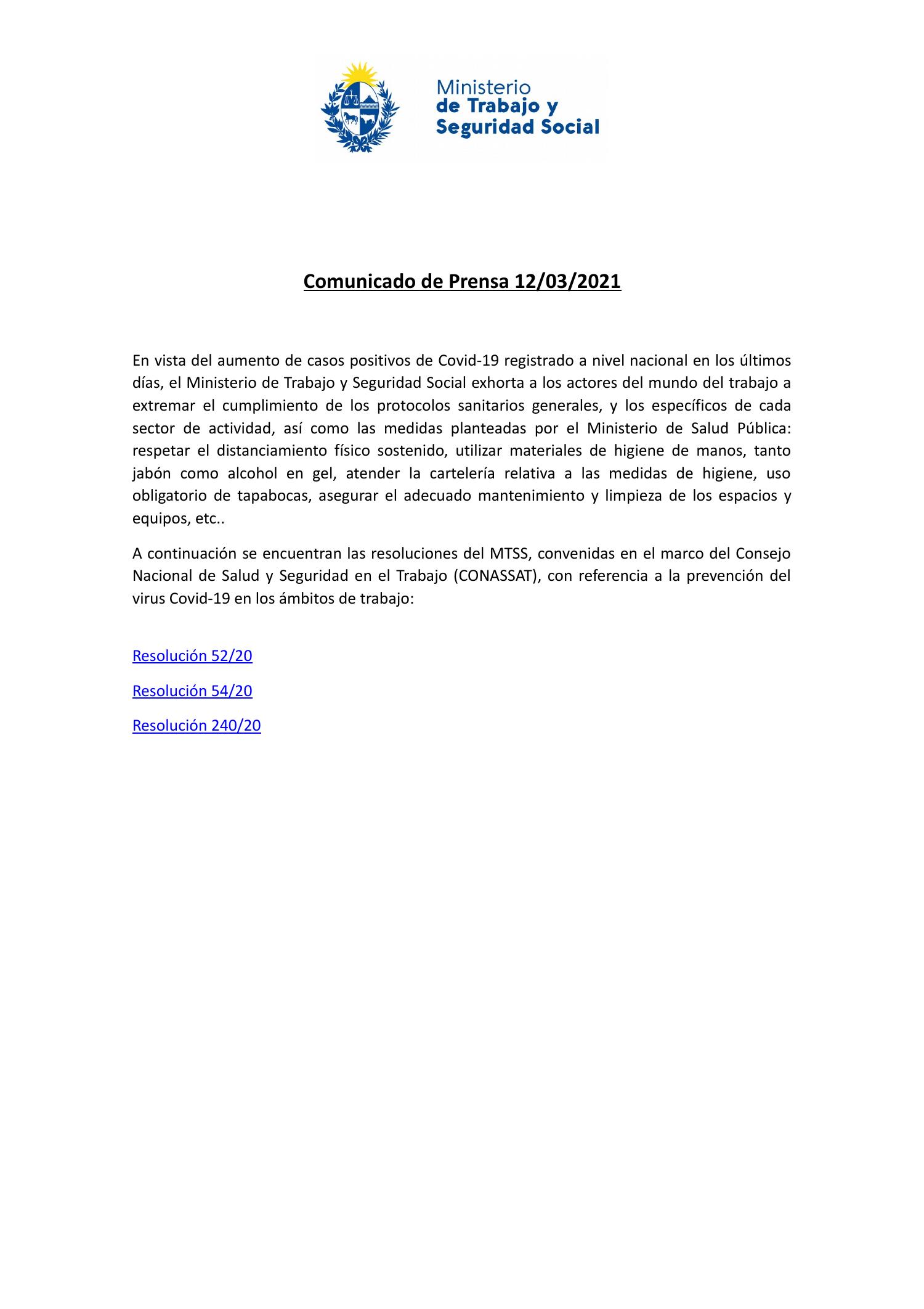 Comunicado De Prensa 12032021 Pdf Docdroid