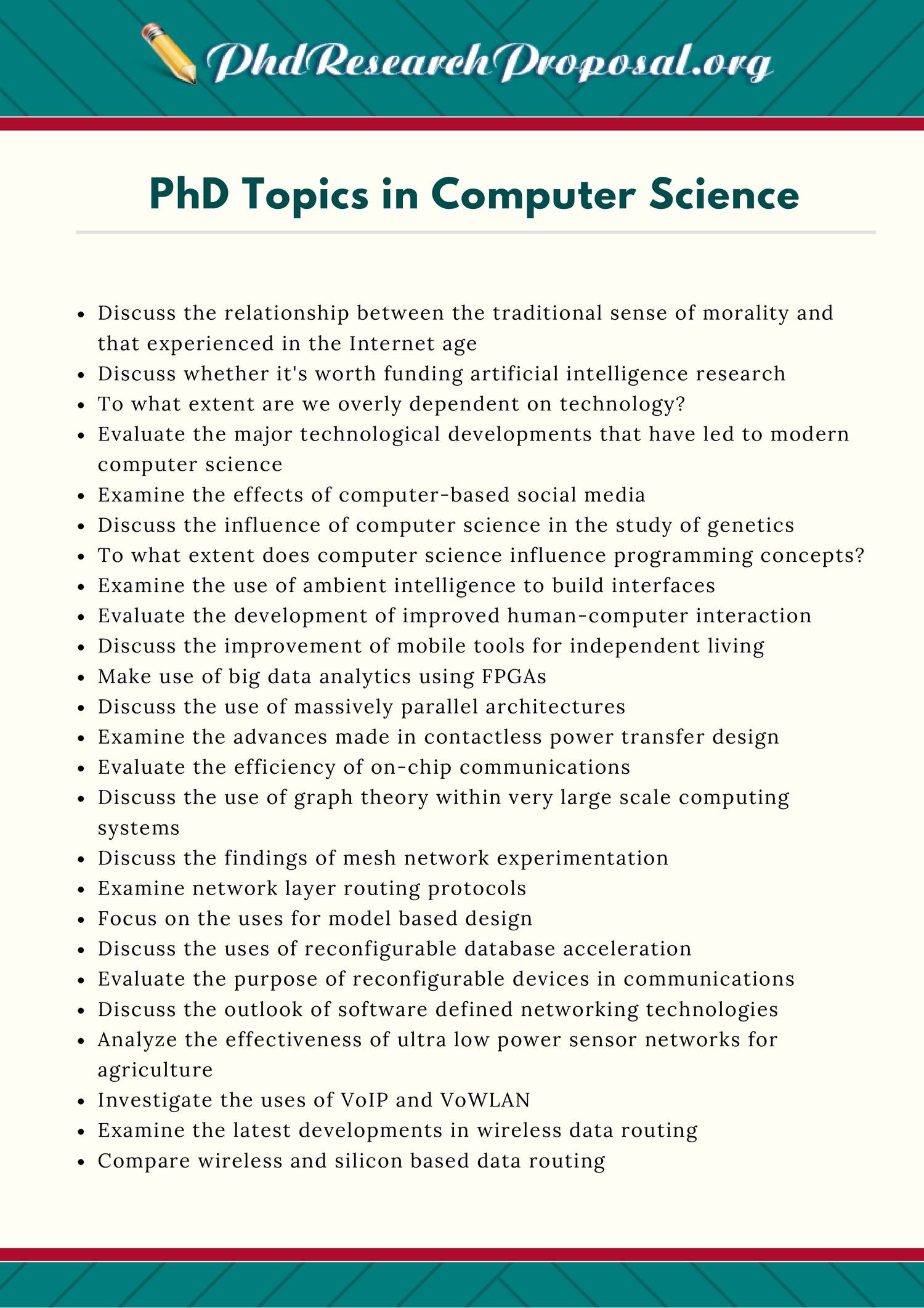 phd topics in computer science in india