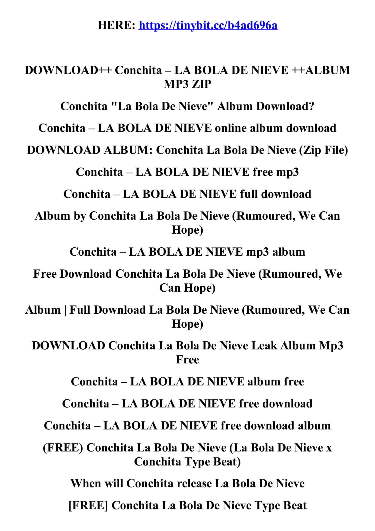 La Bola De Nieve - Album by Conchita