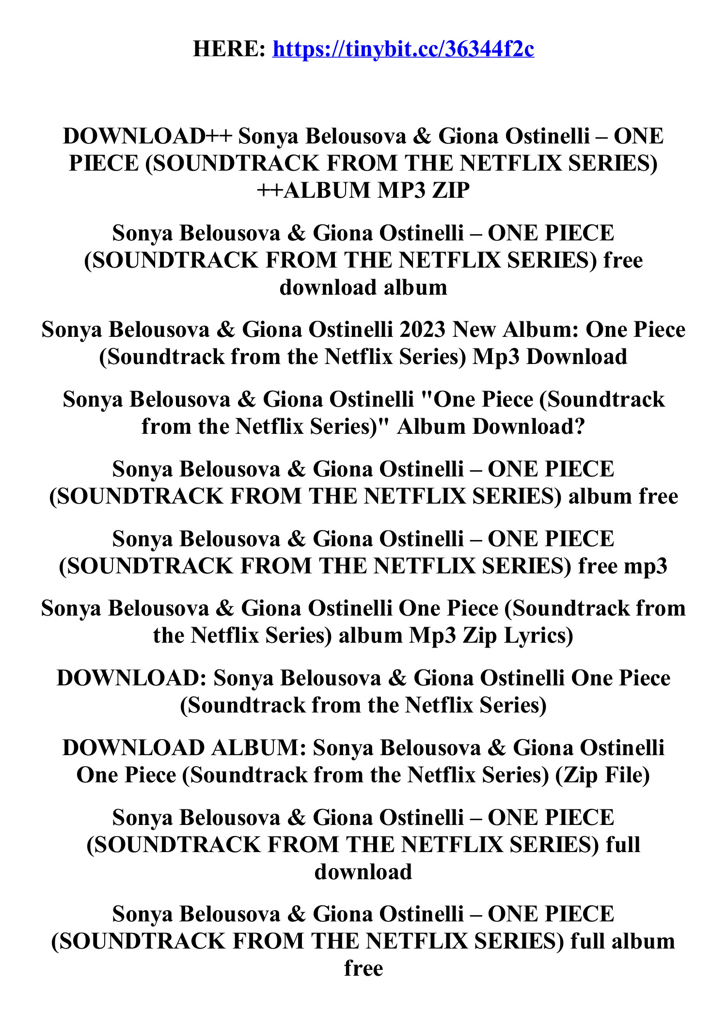 One Piece (Soundtrack from the Netflix Series) - Album by Sonya