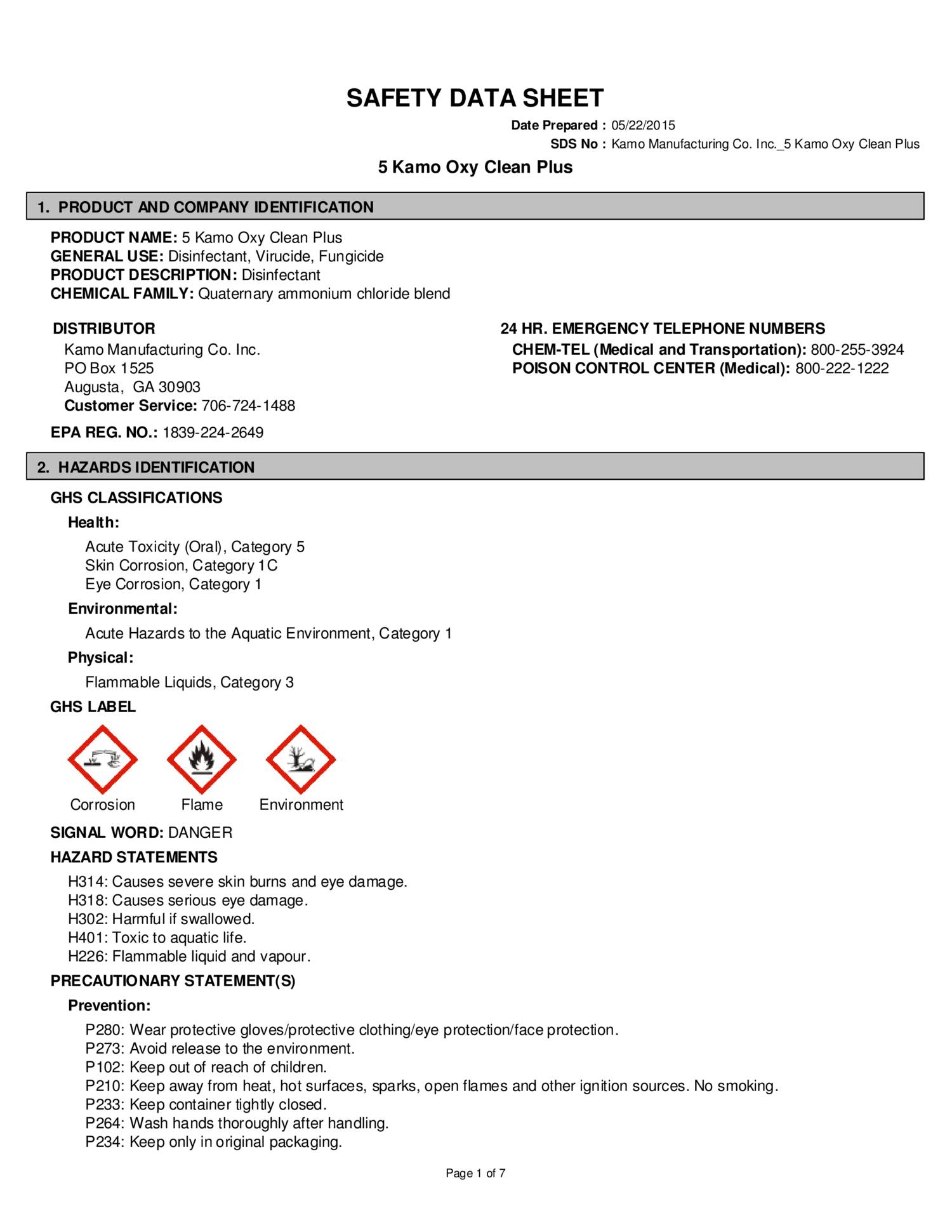 PF7_5 Kamo Oxy Clean Plus_SDS.pdf | DocDroid