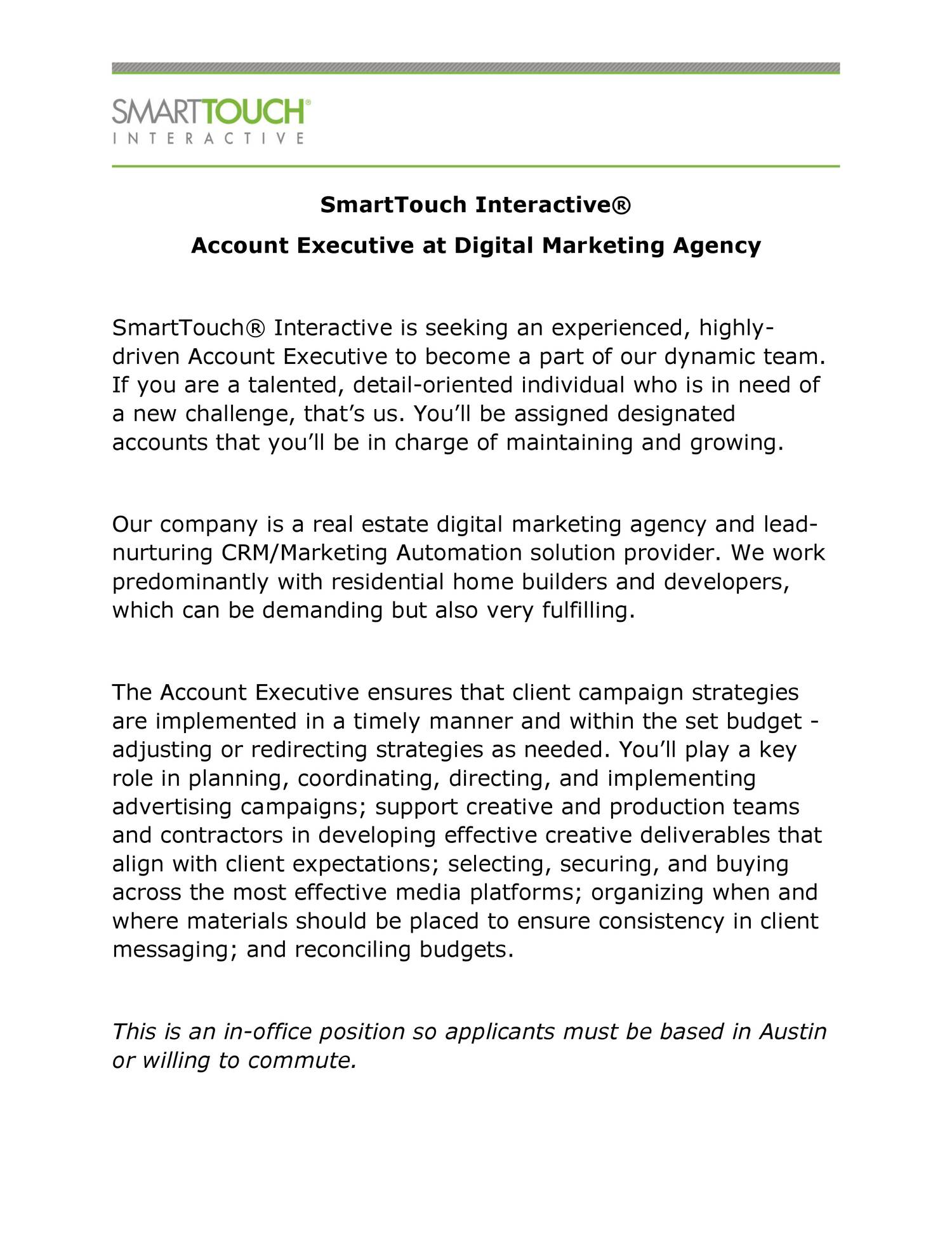 Account Manager Advertising Job Description Advertising Account 