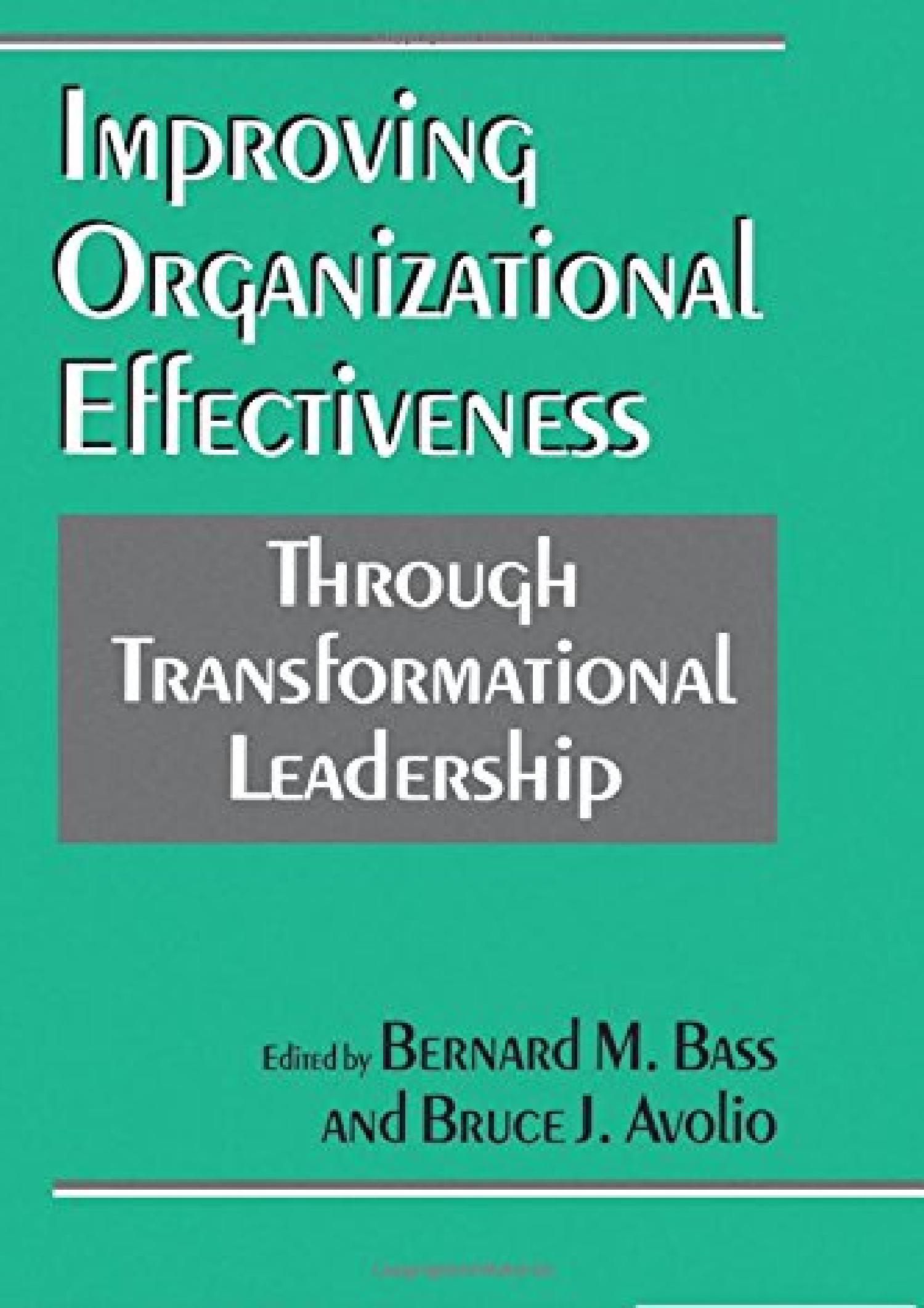 BOOK Improving Organizational Effectiveness through Transformational ...