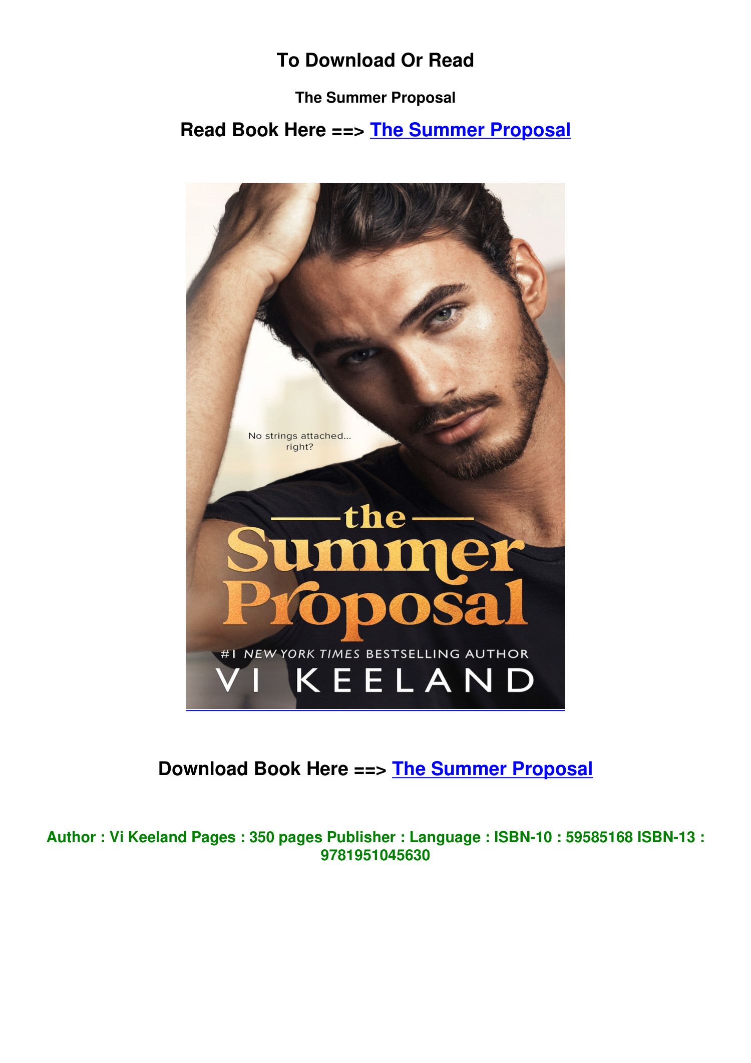 DOWNLOAD PDF The Summer Proposal by Vi Keeland.pdf | DocDroid