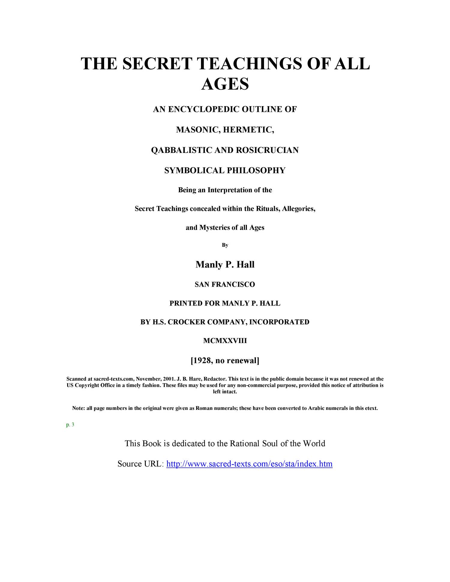 the secret teachings of all ages 1928 pdf