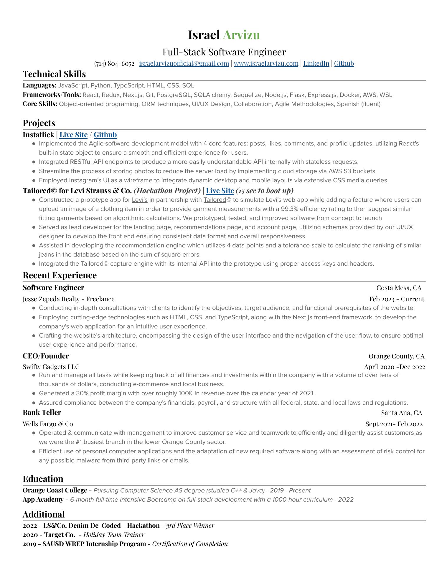 Israel's Resume.pdf | DocDroid