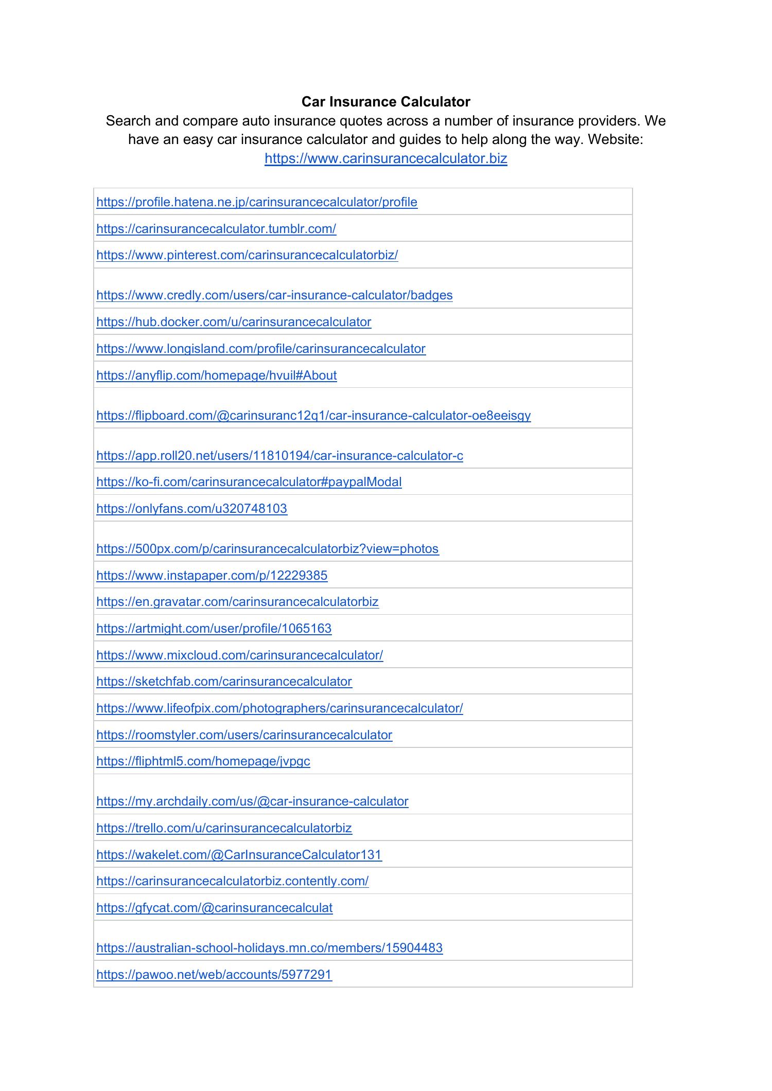 Car Insurance Calculator Docx DocDroid   Car Insurance Calculator Docx 