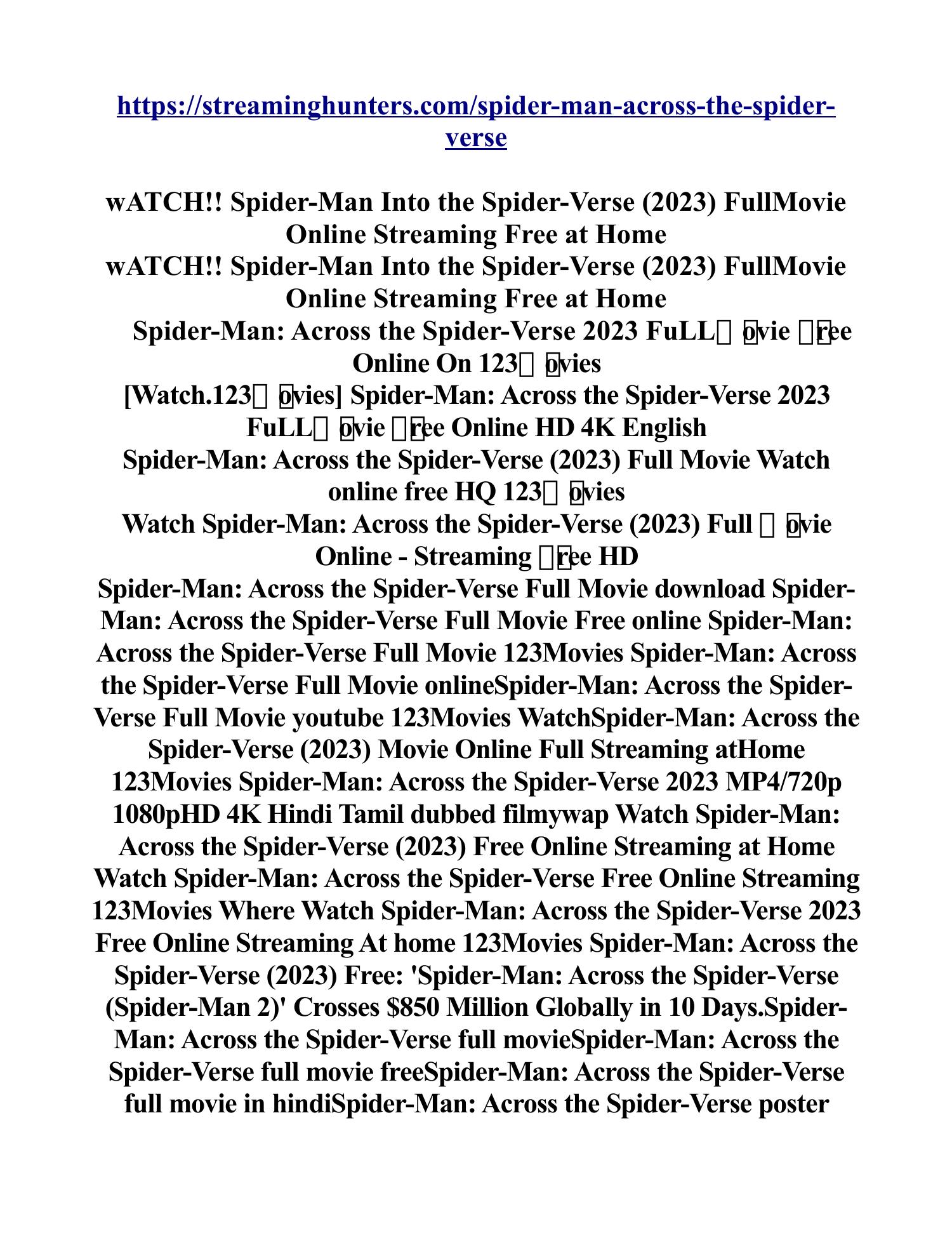 Stream WATCH Spider-Man: Across the Spider-Verse (2023)(FREE