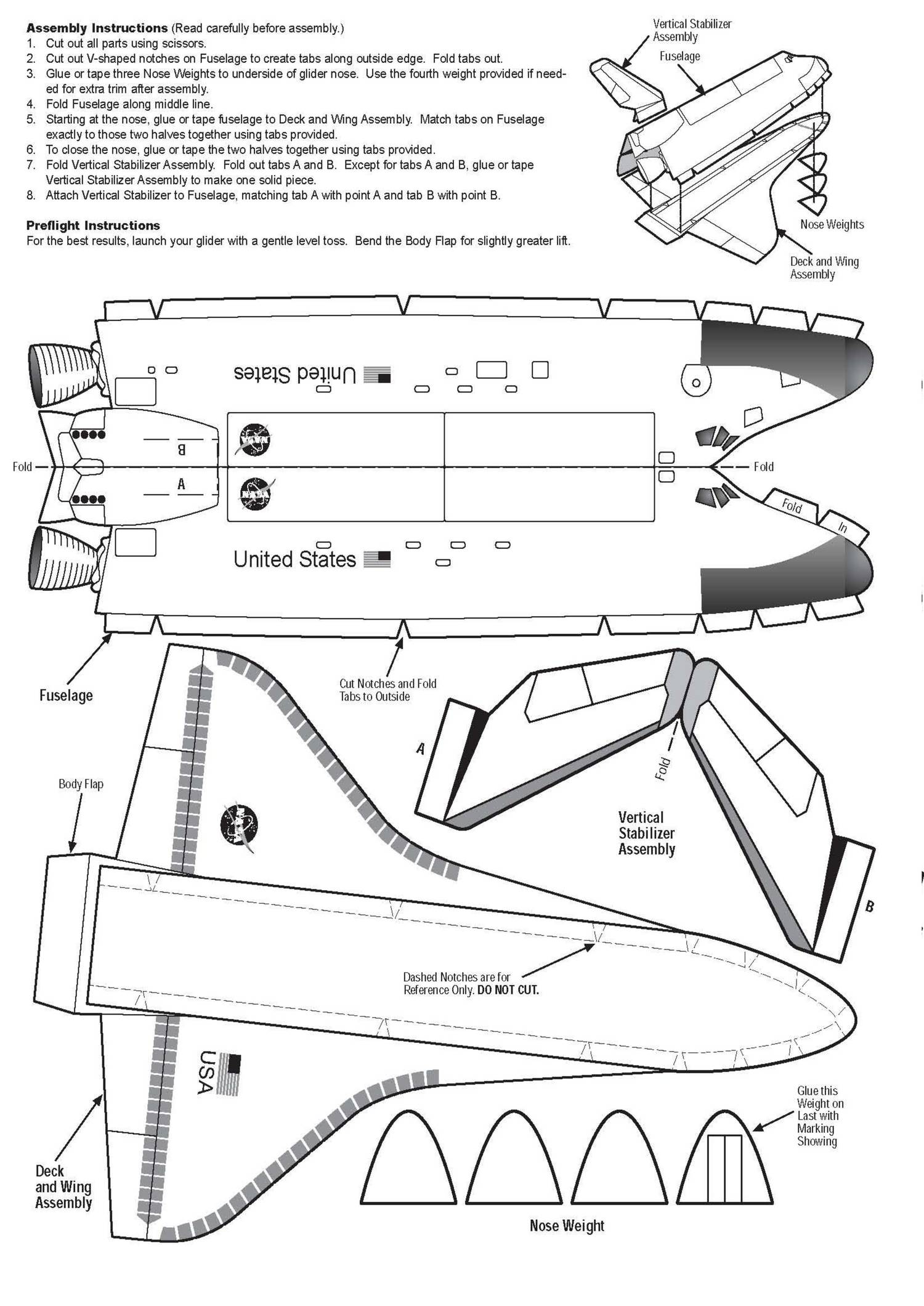 space shuttle paper model print out