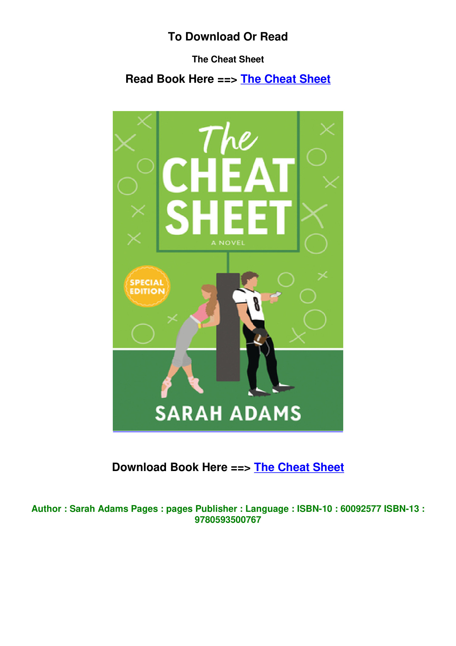 The Cheat Sheet by Sarah Adams