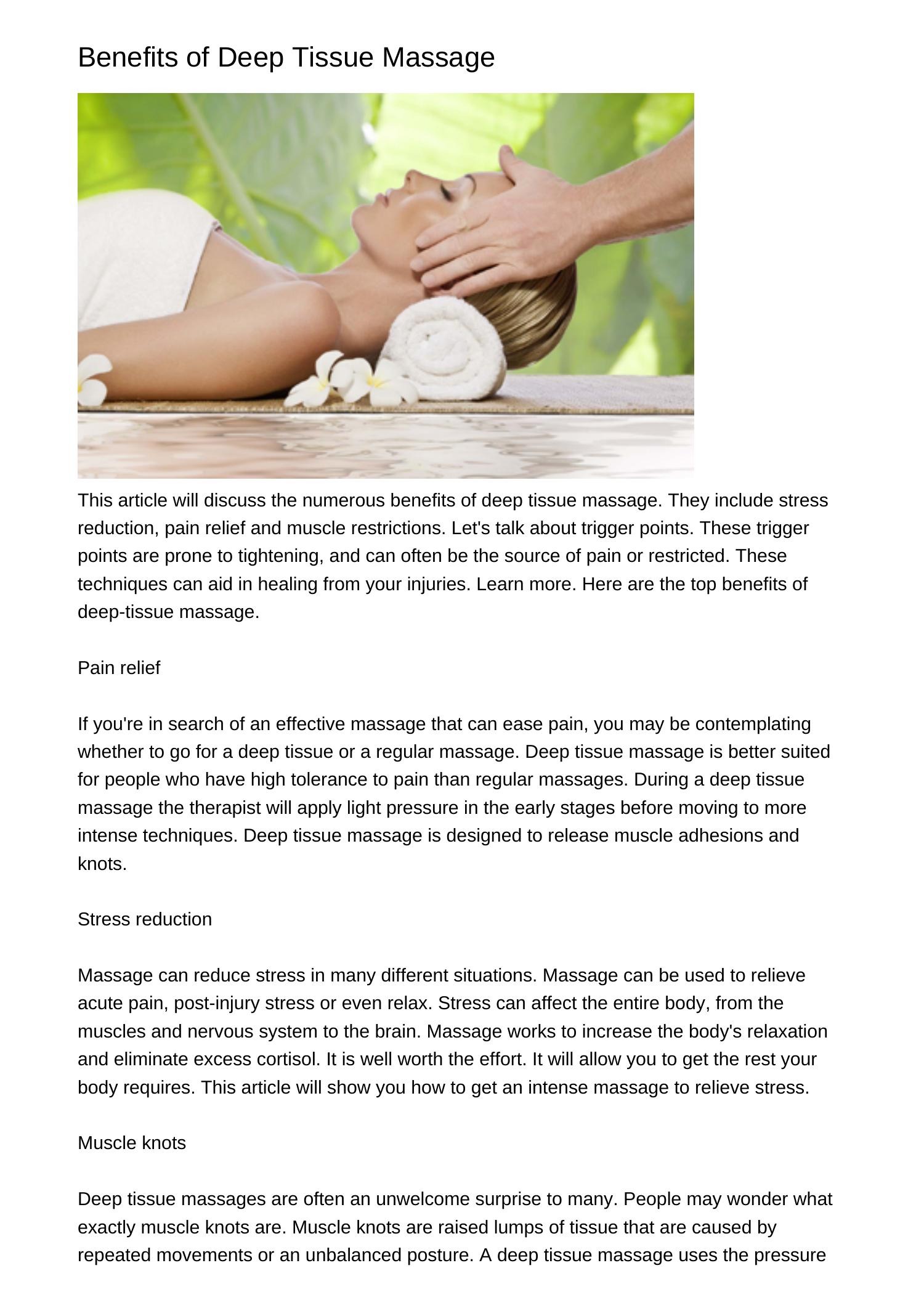 Benefits Of Deep Tissue Massageappwrpdfpdf Docdroid 4871