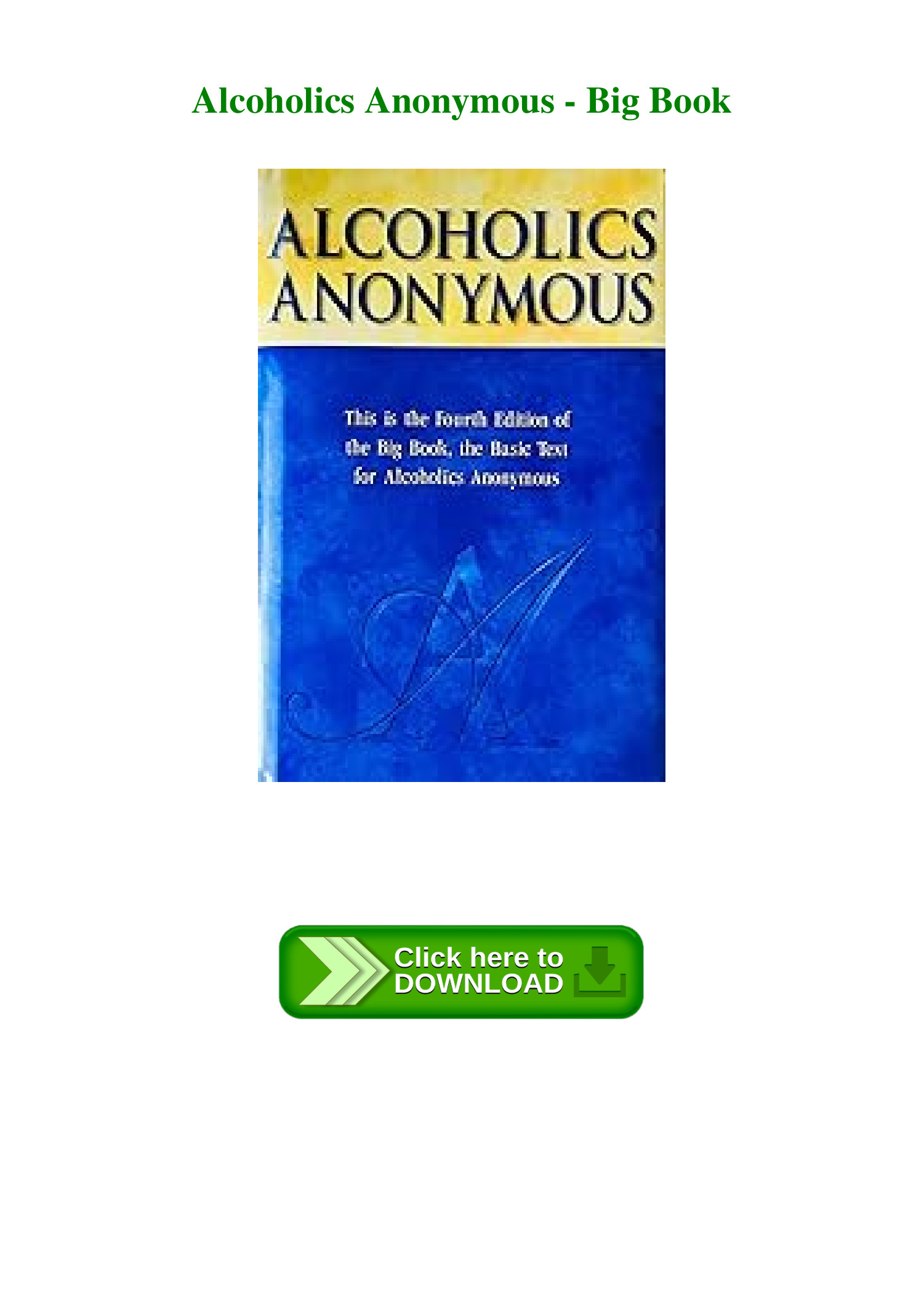 alcoholics anonymous big book pdf free download