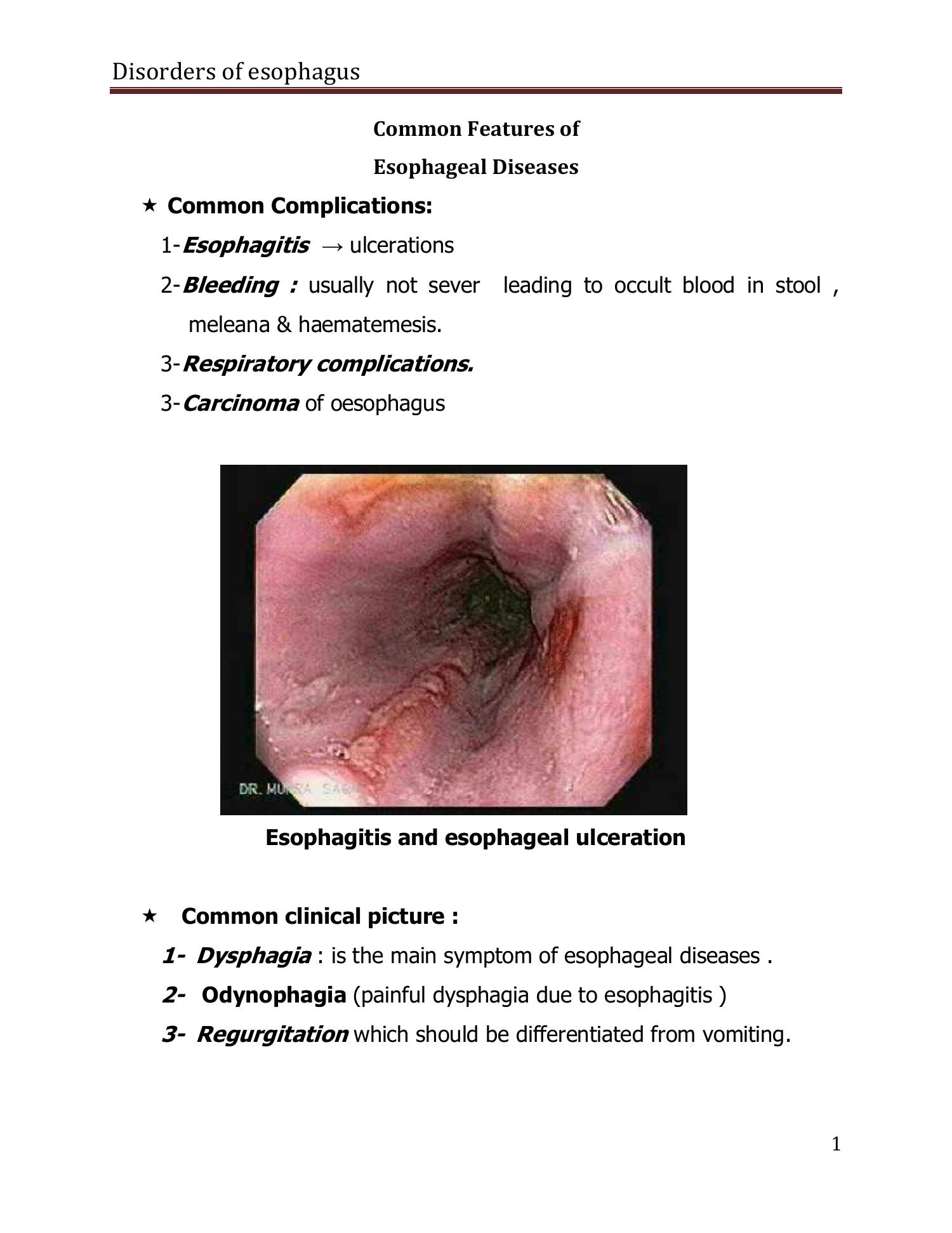 Common Features Of Diseases Of Esophagus.doc | DocDroid