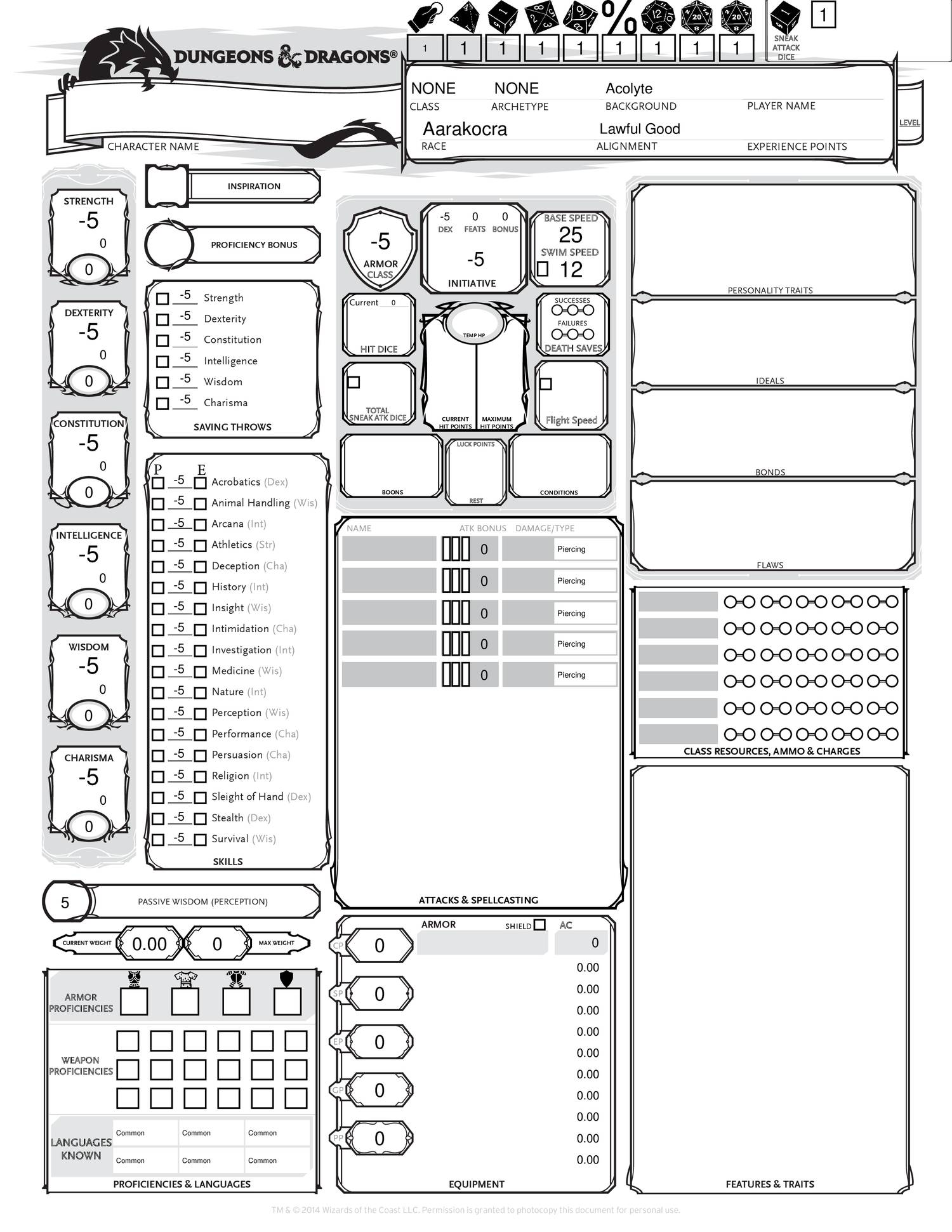 Printable Dnd Character Sheet Pdf - Get Your Hands on Amazing Free ...