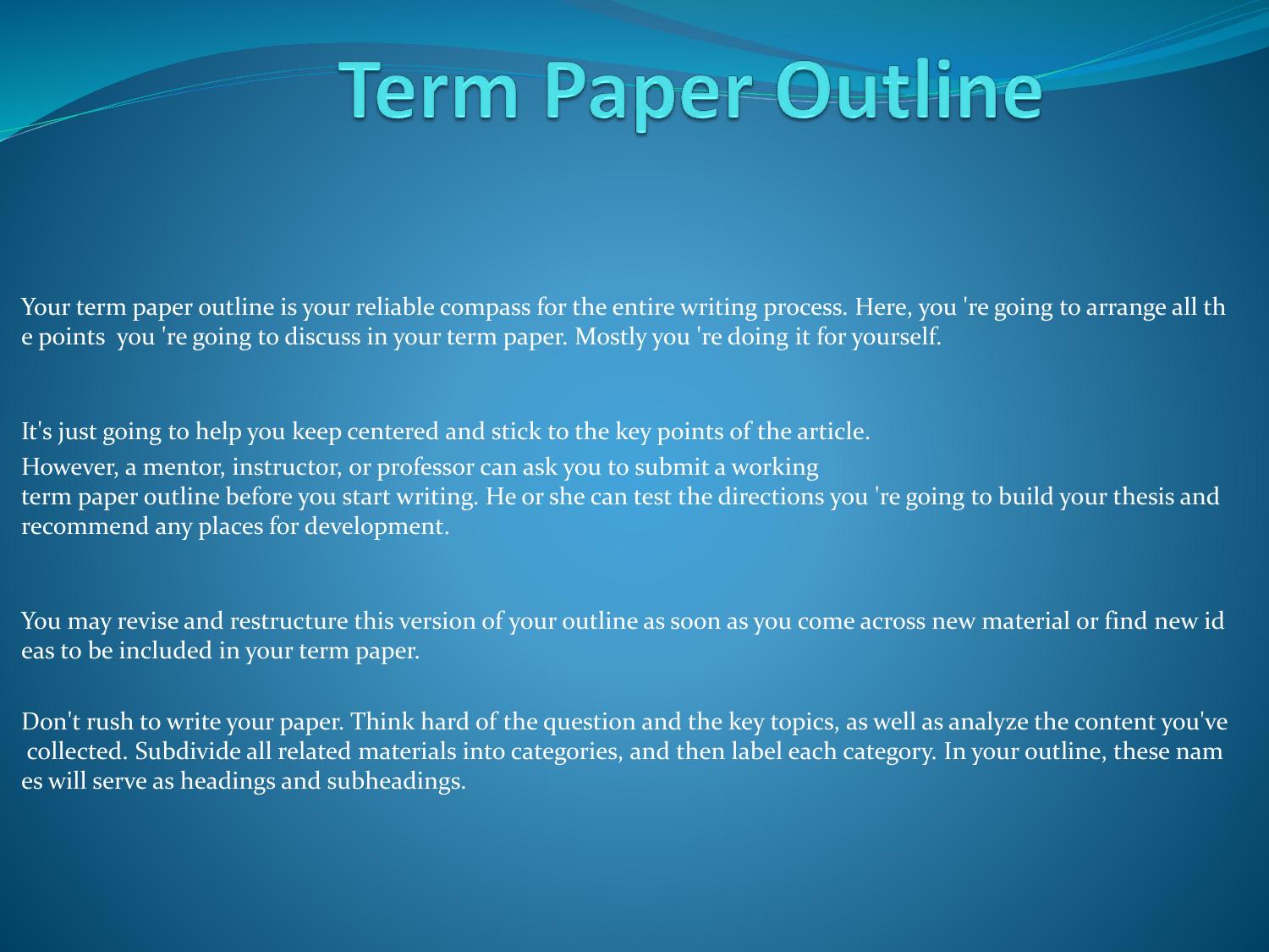 what is a term paper outline