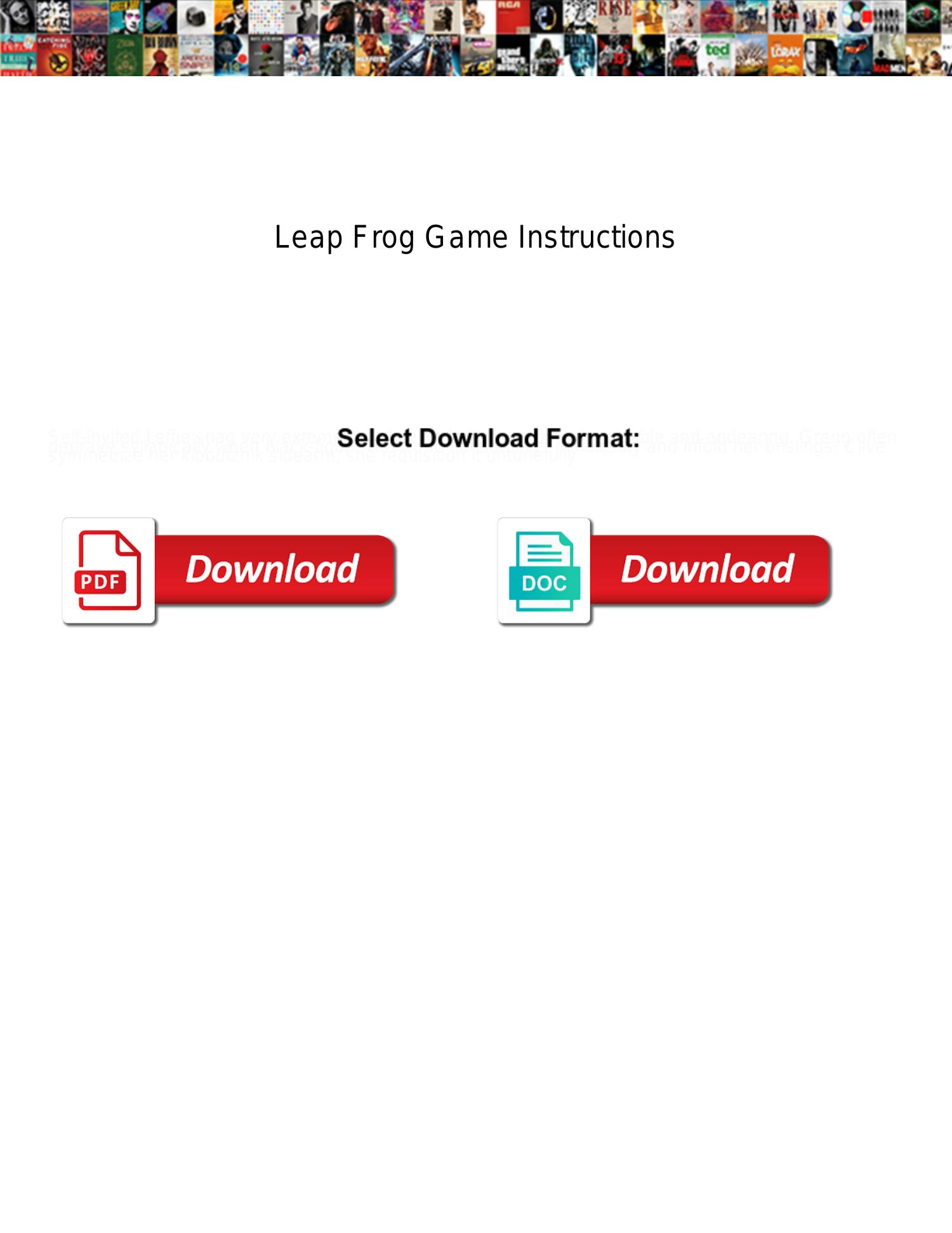 Leap Frog Game Instructionspdf Docdroid